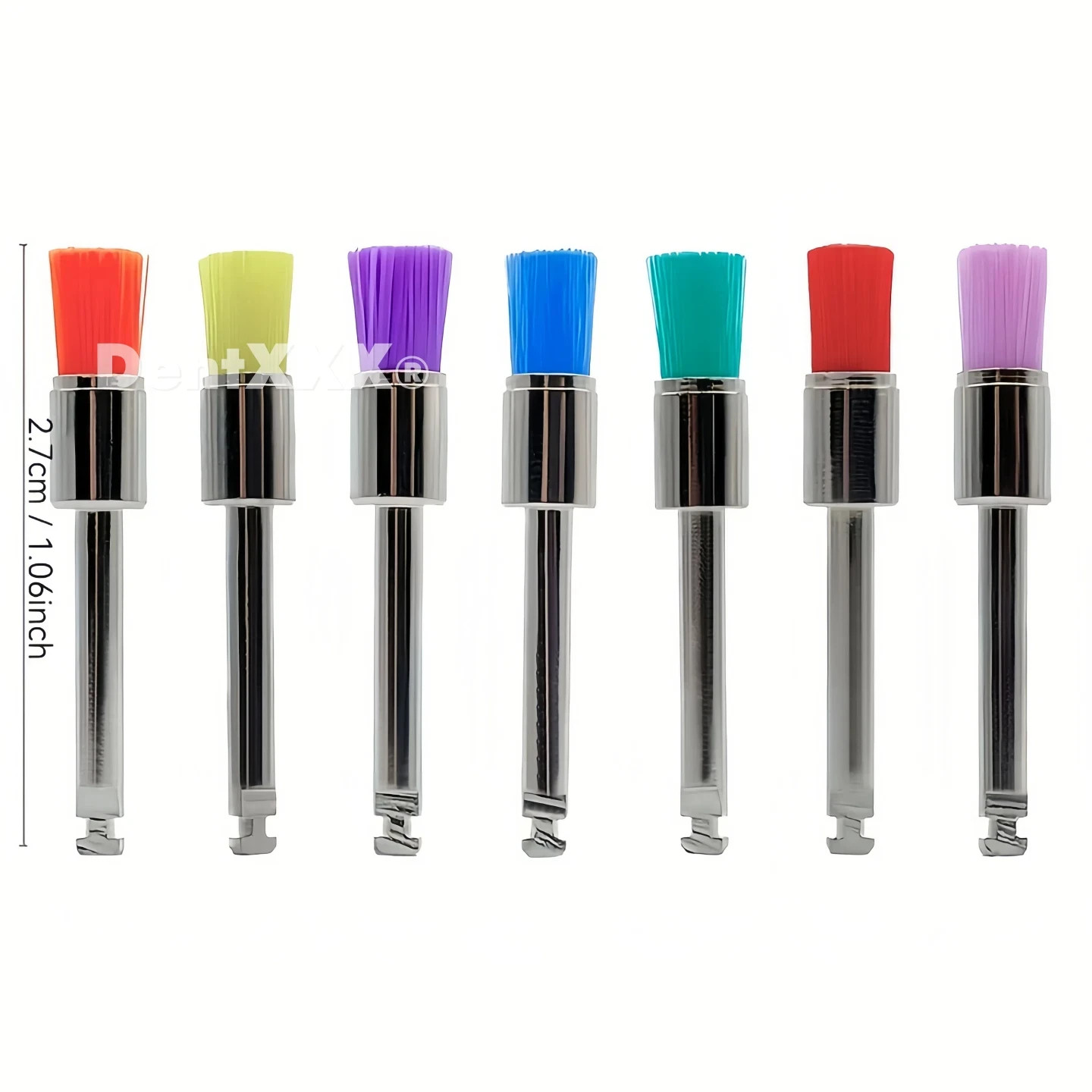 Dental White & Colorful Prophy Polishing Brush Nylon Flat Latch & Tapered 50 Pcs