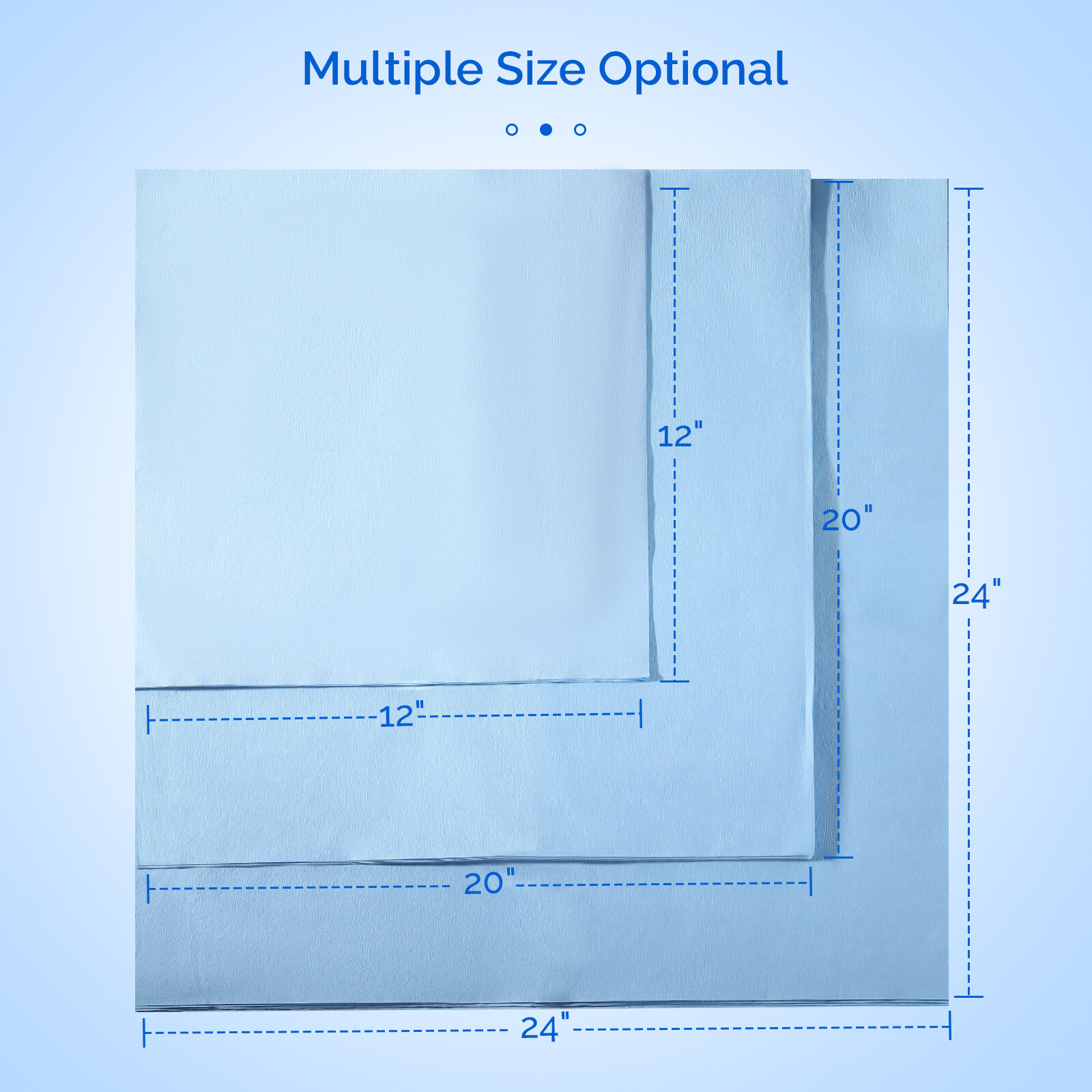 JMU CSR Autoclave Sterilization Wrap Sheets 12” 15” 18” 20” 24” Blue 60g