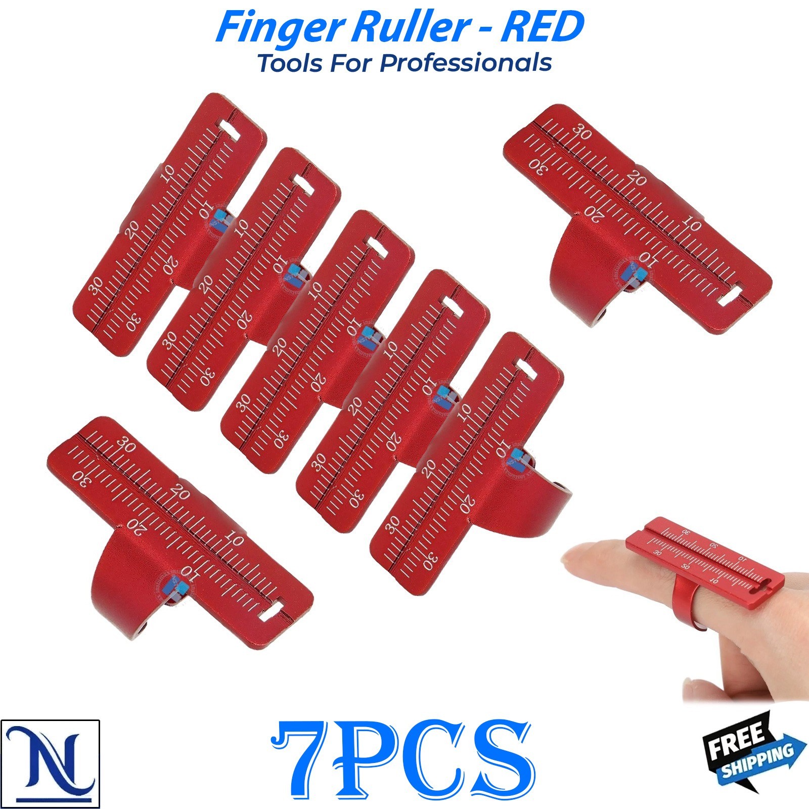 Dental Endo Gauge Finger Ruler Ring Measuring Scale Span Instrument Red