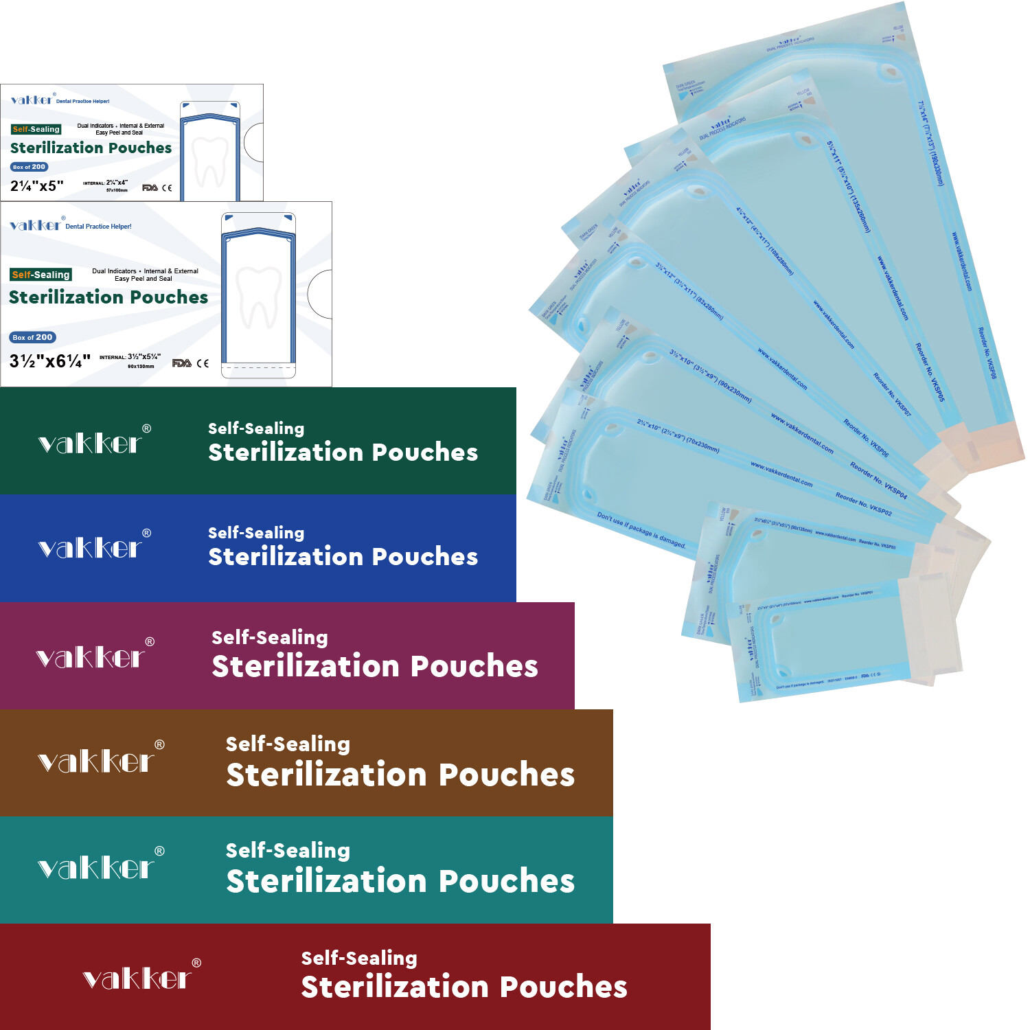 All size Self Sterilization Pouches Autoclave Sterilizer Bag Dental Tattoo Nail