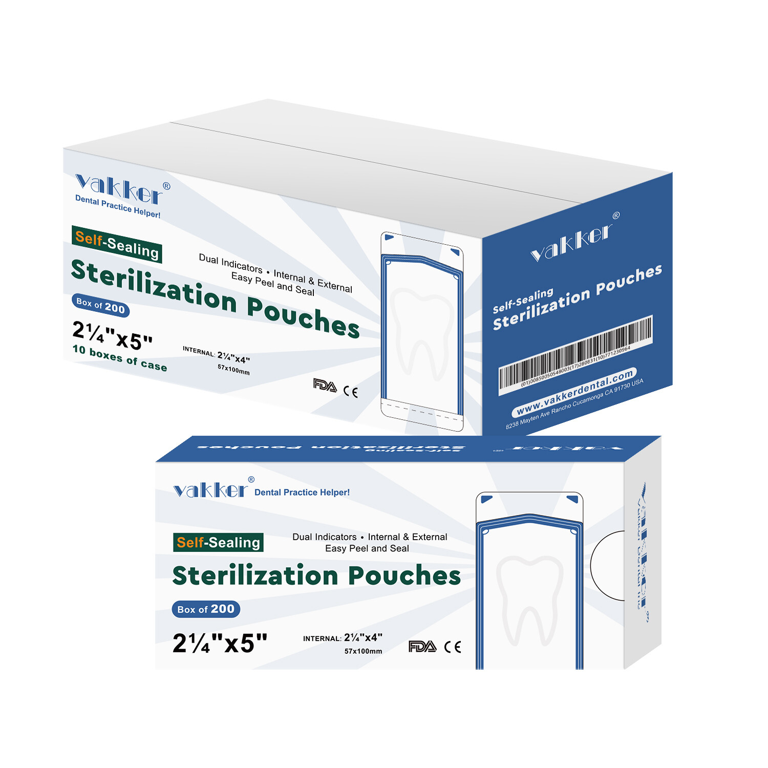 Vakker 4000pc 2.25″ x 5″ Dental Self Sealing Sterilization Pouches Autoclave Bag