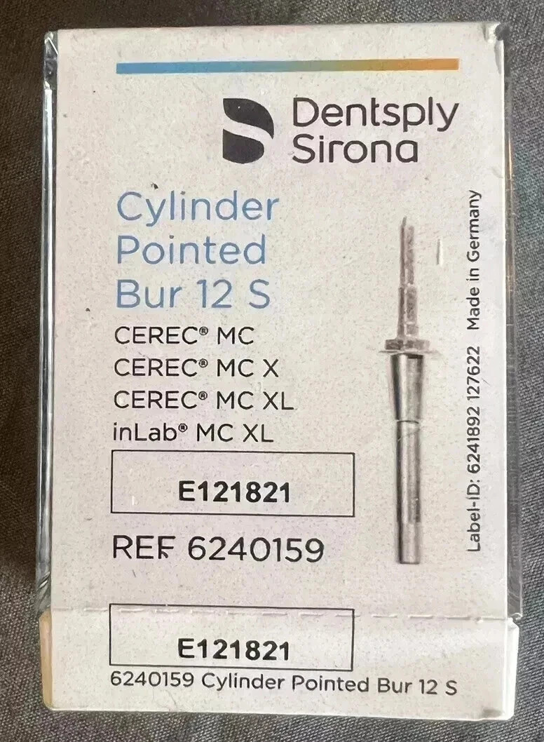 Brand New Sealed CEREC® MCXL Cylinder Pointed Bur #12S USA Tarrif Paid