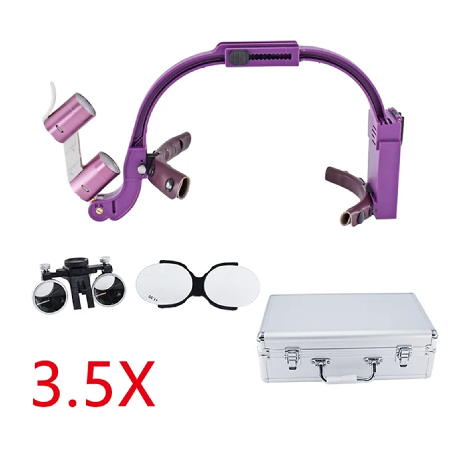 Dental 5W Dual LED Headlight Lamp Surgical Magnifiers with 3.5X Binocular Loupes