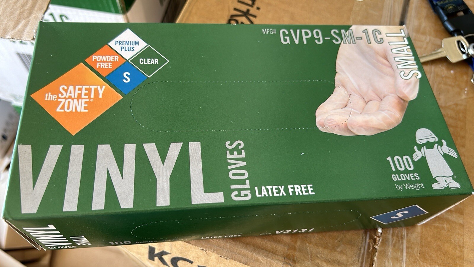 Safety Zone Vinyl Exam Gloves Clear SMALL [Box of 100] GVP9-sm-1c