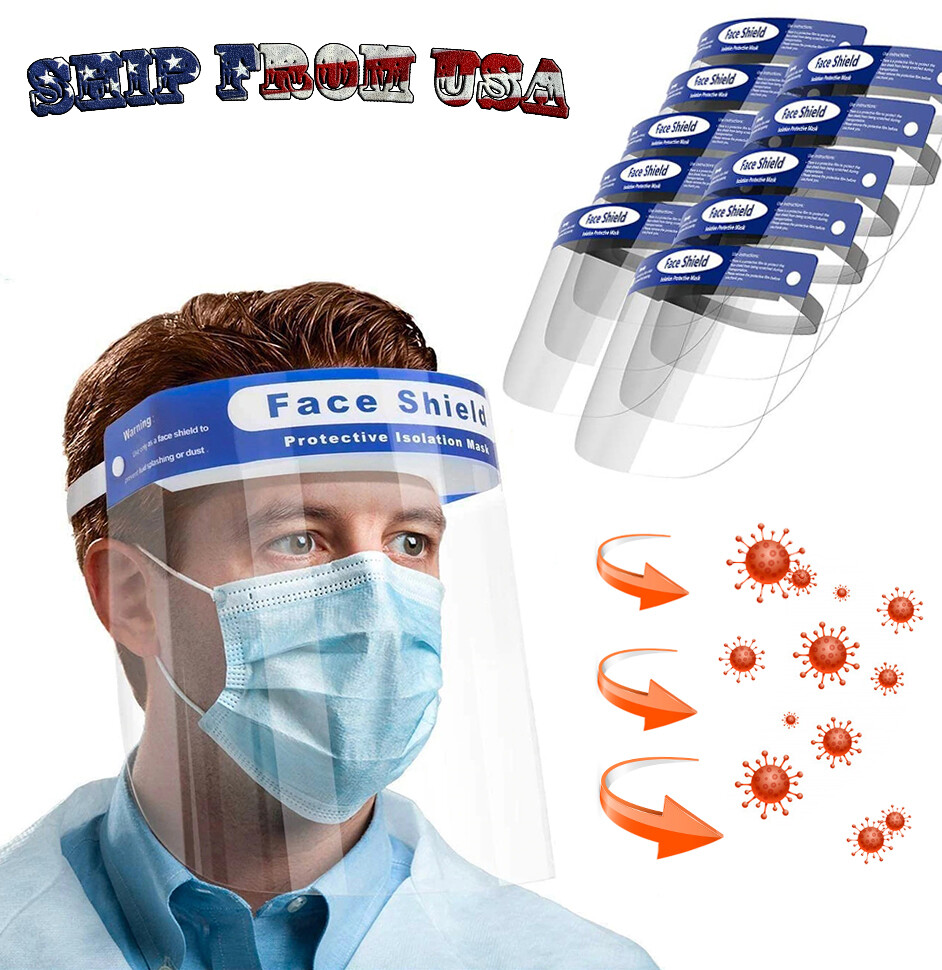 Safety Full Face Shield Clear Protector Work Industry Dental Anti-Fog – 1 Pc/ORD