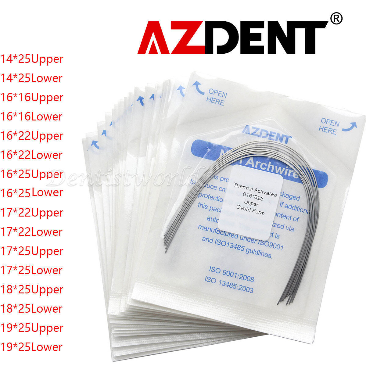 AZDENT Dental Orthodontic Heat Thermal Activated Niti Rectangular Arch Wires