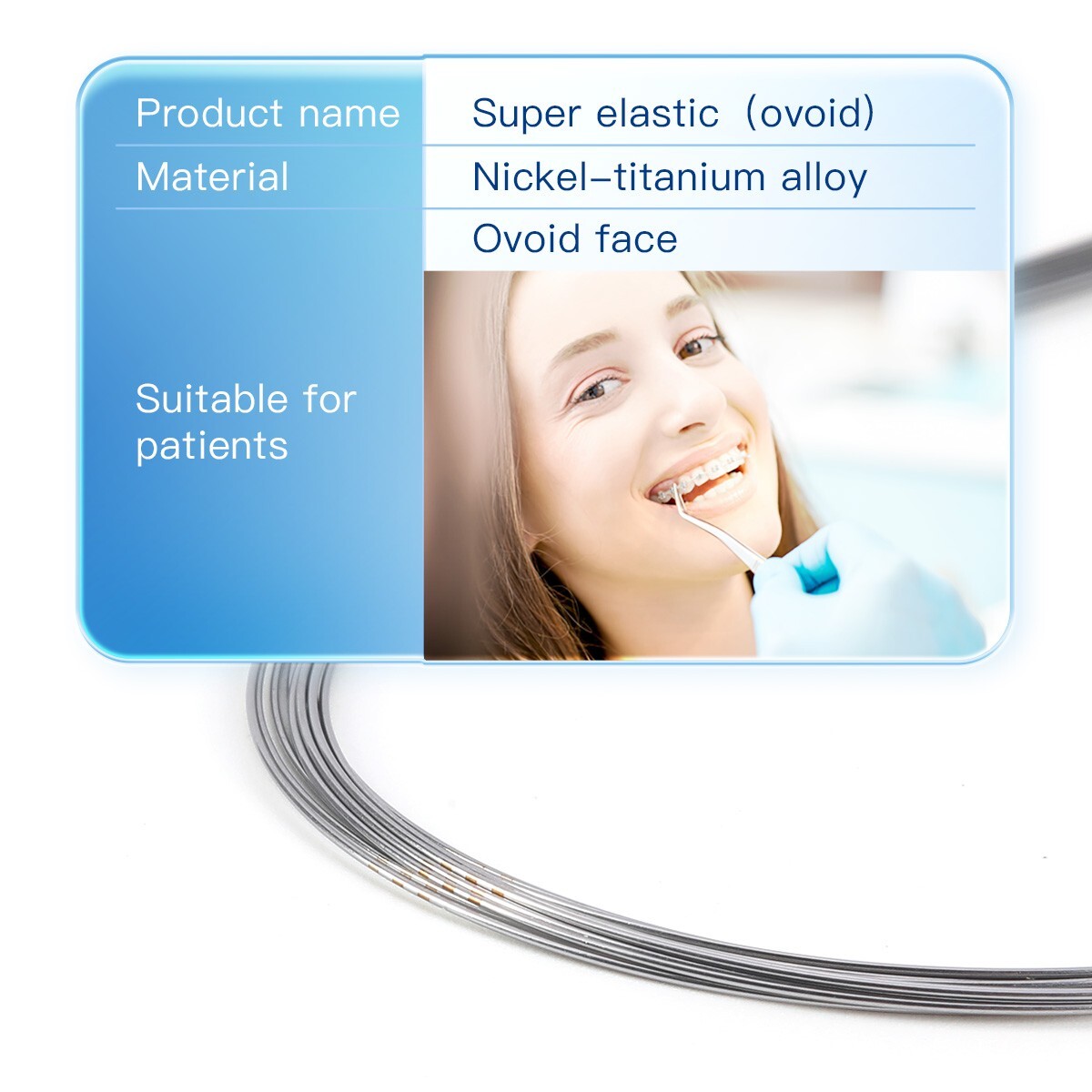 Dental Orthodontic Self Ligating Brackets Super Elastic NiTi Arch Wire Roth 022