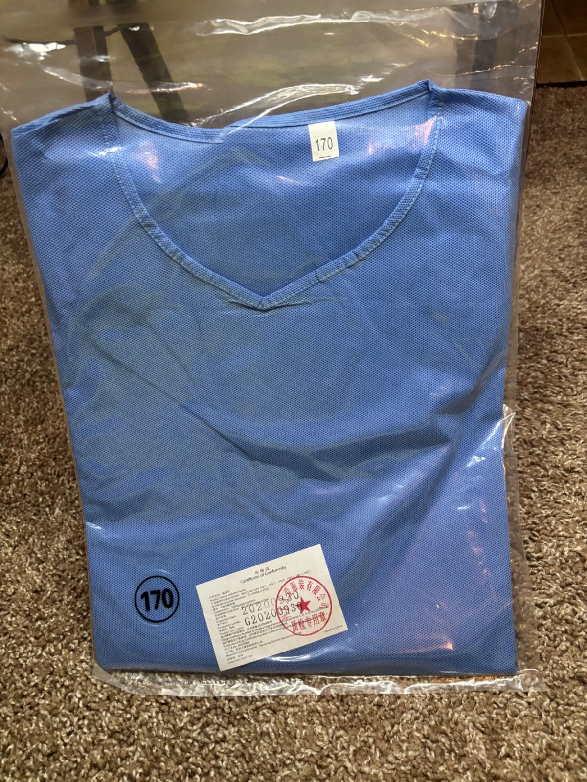 (QTY 20) Dandong Devote Blue Isolation Gown Model 175 (PPE) Loose Size Large