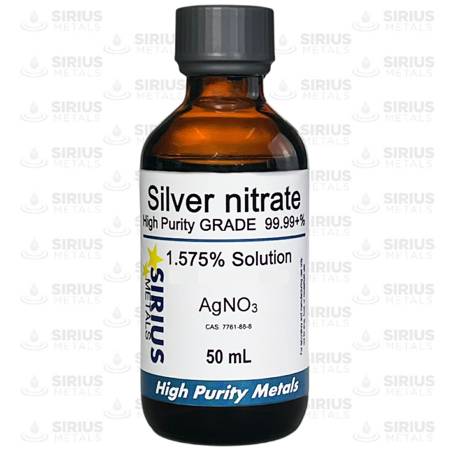 Silver Nitrate Solution (CAS# 7761-88-8) – 1.575% as AgNO3, 1.0% as Ag – 50 mL