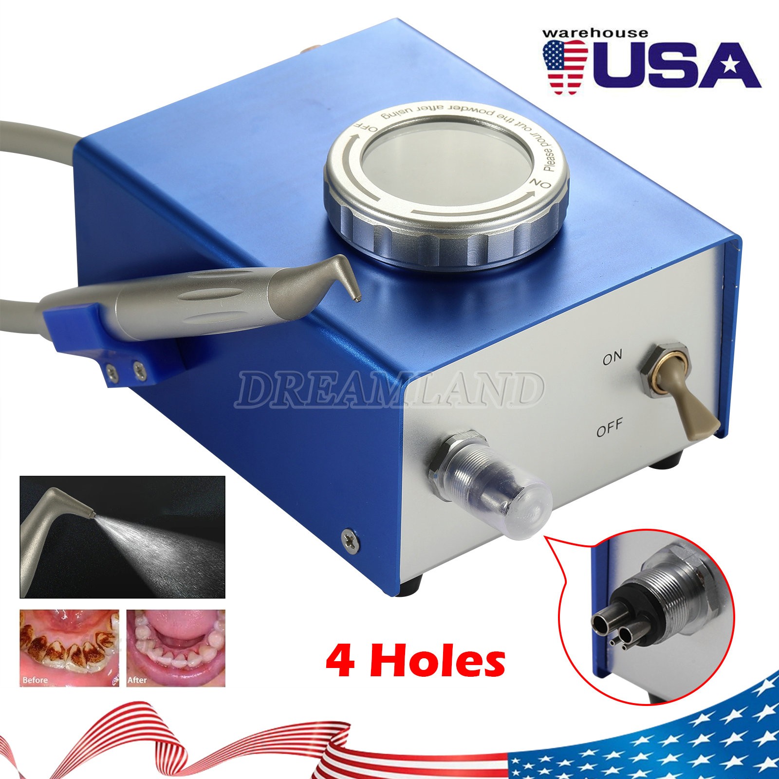 Dental Air Water Prophy Polishing Sandblasting Machine Teeth Cleaning Machine DT