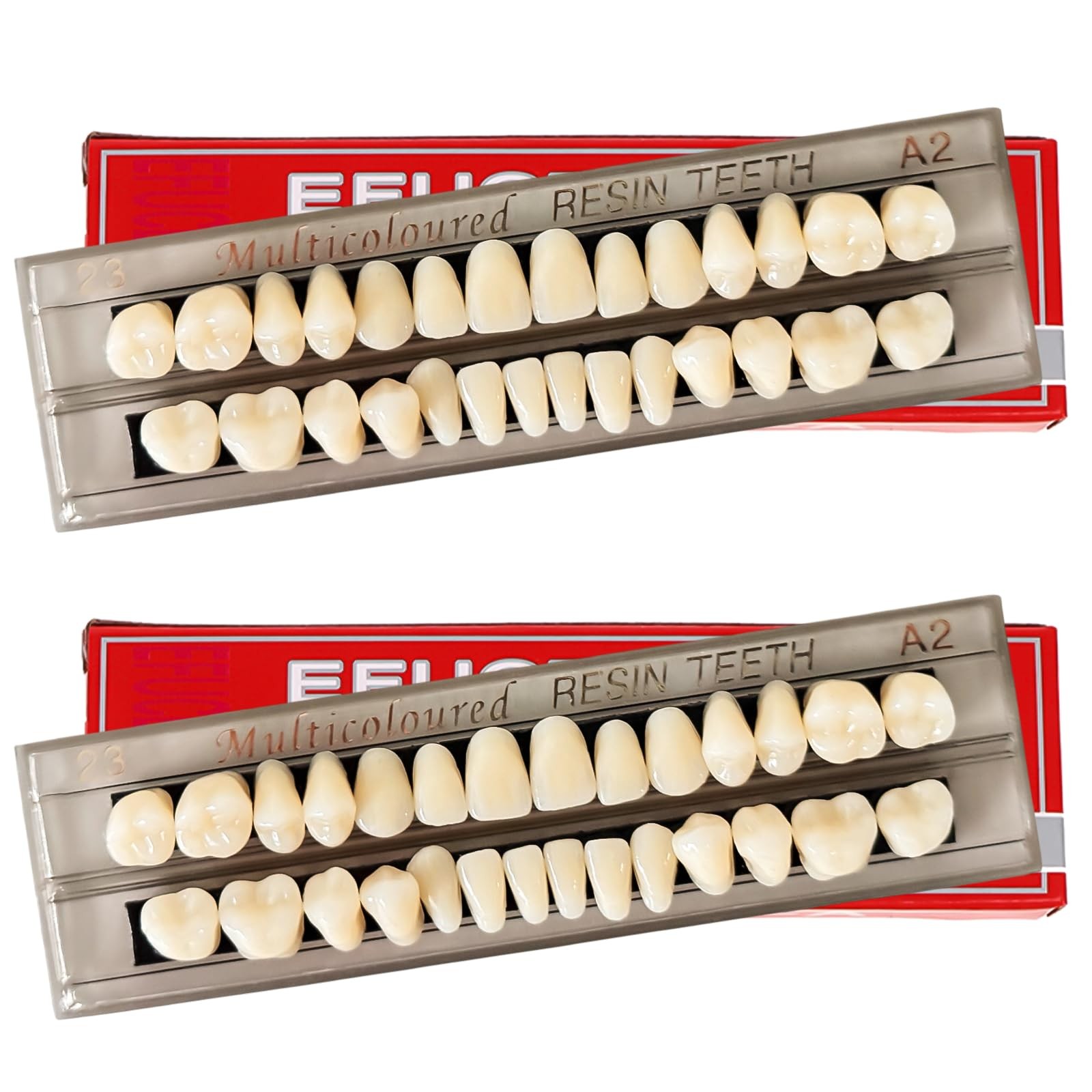 56 Pieces False Teeth, 2 Sets Whole Teeth Synthetic Polymer Denture Teeth,…
