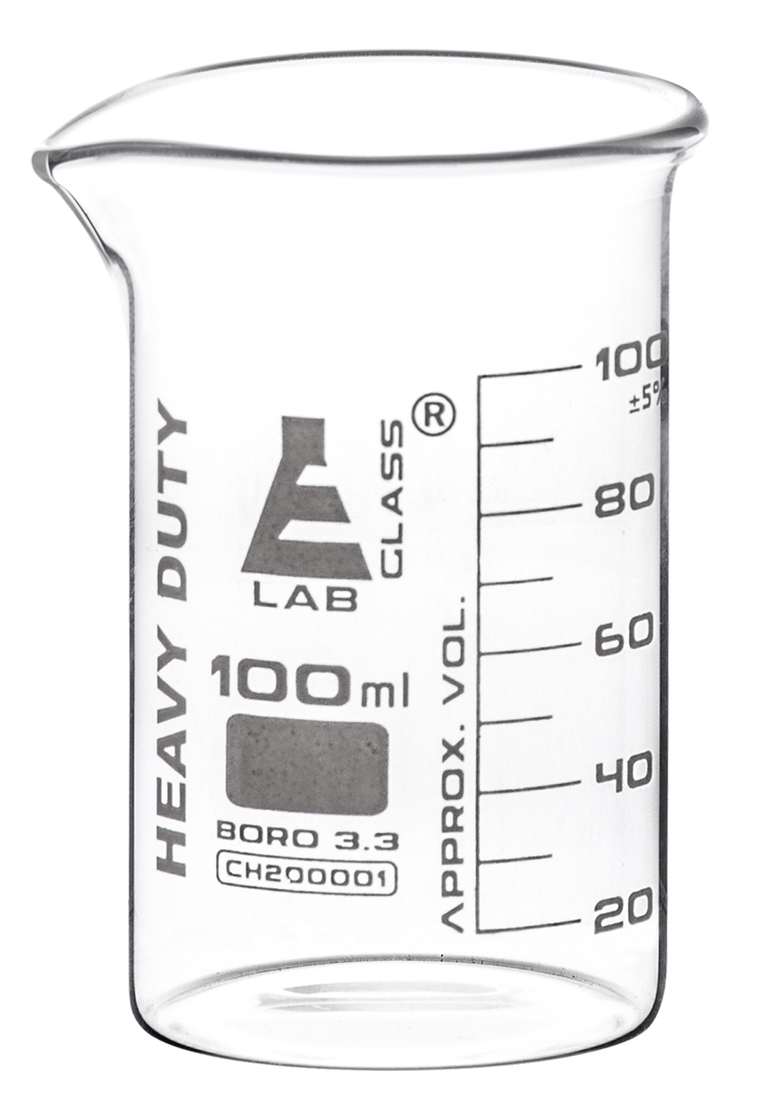 Heavy Duty Beaker, 100ml – 5mm Thick Walls – Borosilicate 3.3 Glass – Eisco Labs