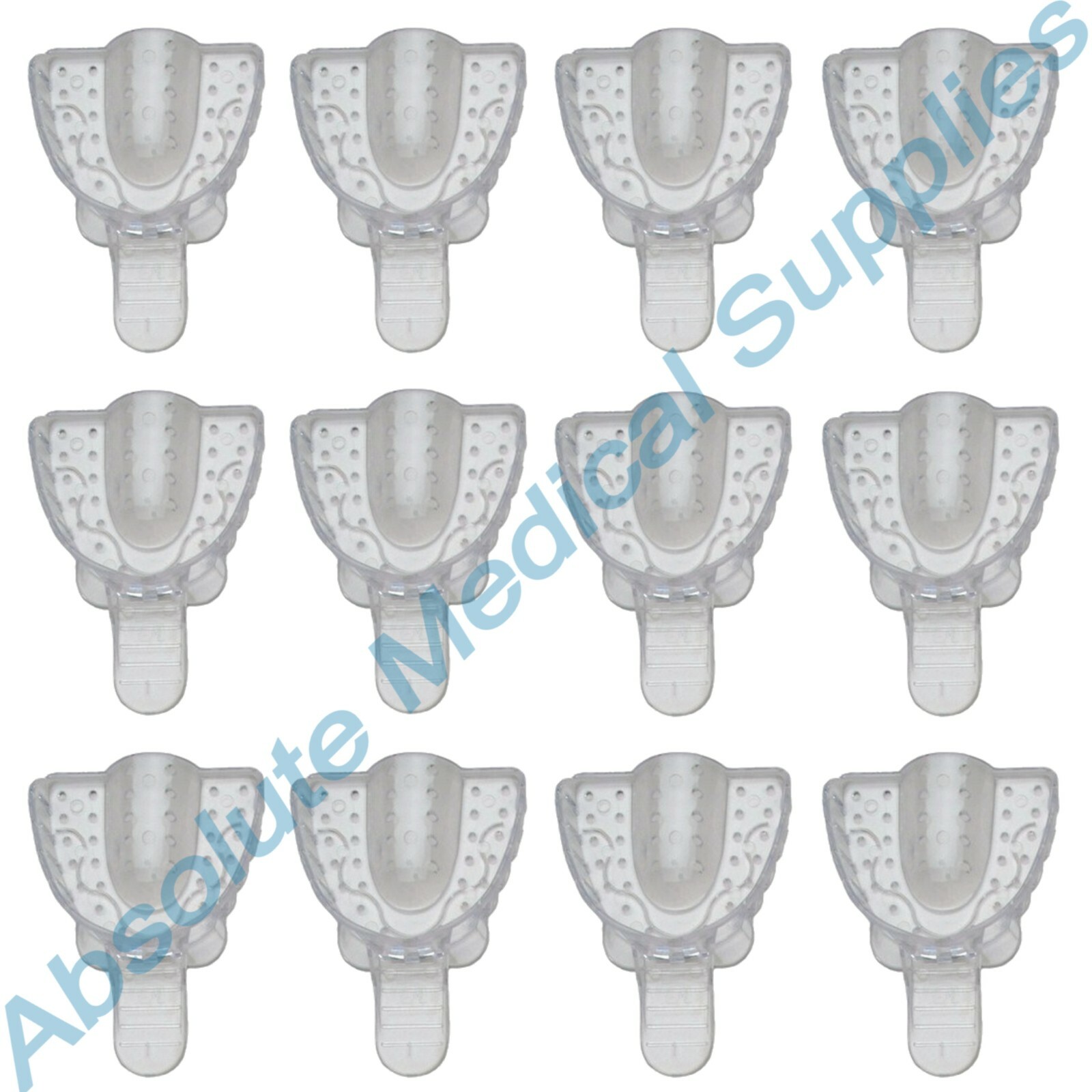 *12-Pieces* Vista Dental Disposable Impression Trays Clear #1 Large Upper 310001