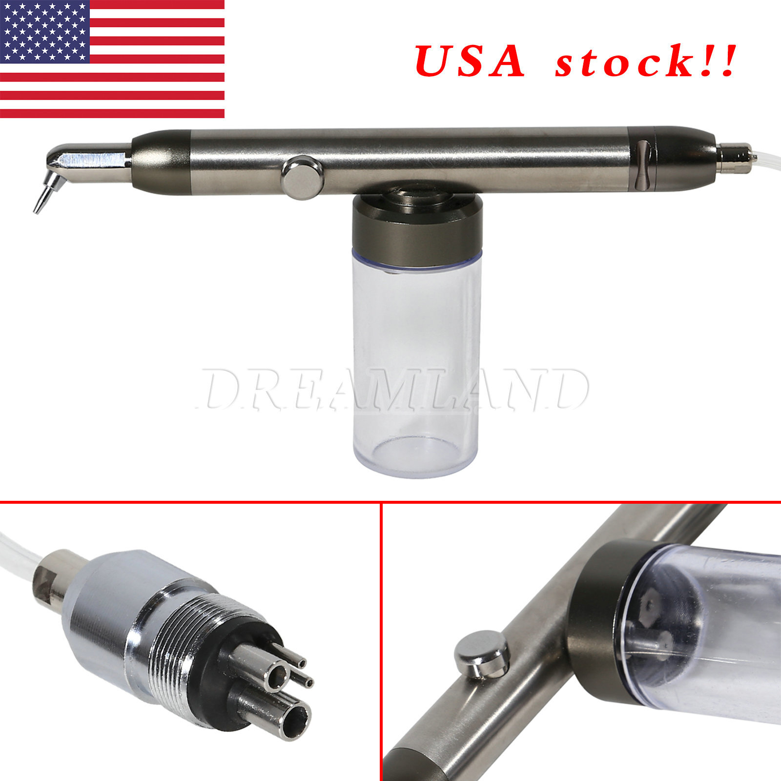 Dental Alumina Air Polisher Abrasion Microetcher Sandblaster Sandblasting Gun 4H