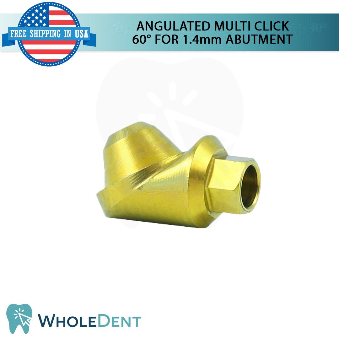 5X Angulated Multi Unit 60° 1.4mm Abutment Attachment Internal Hex 2.42mm