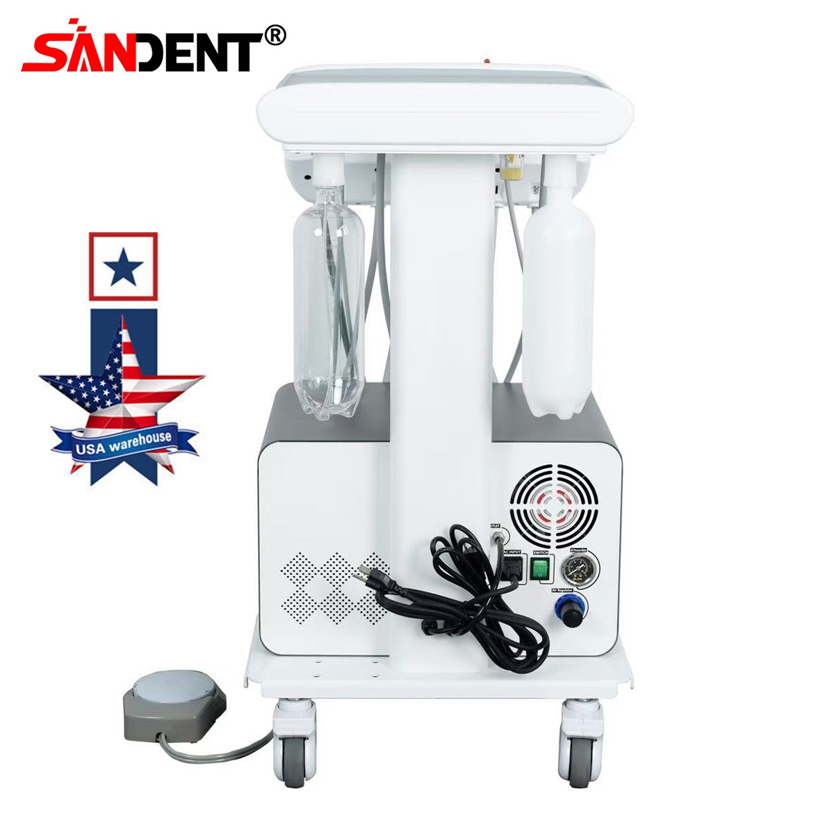 Portable Dental Delivery Unit Syringe Suction Turbine With Air Compressor 4Hole