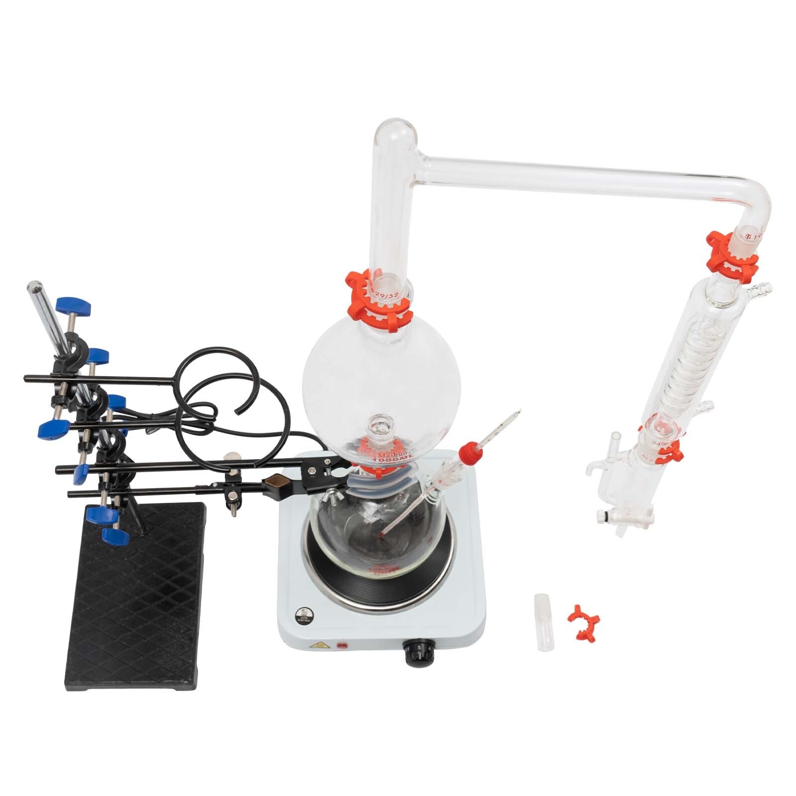 Organic Chemistry Lab Glassware Glass Kit Distillation Equipment Set 1000mL NEW