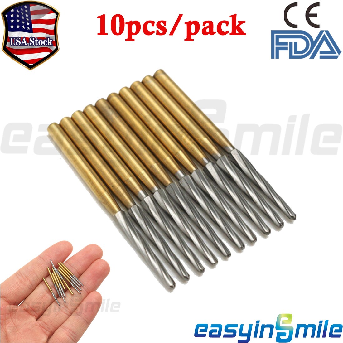 10Pc Dental Endo Finishing FG ENDO-Z Burs Carbide Tungsten Steel Trim 23mm Drill