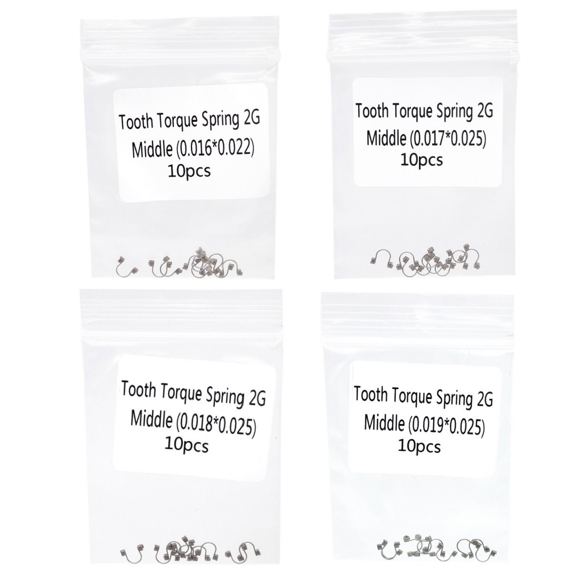 10Pcs/Bag Dental Orthodontic Tooth Torque Spring 16*22/17*25/18*25/19*25 Medium