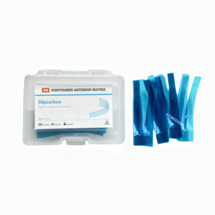 Dental Blue Tint View Matrix Contoured Anterior Matrices Mylar Anatomical Strip