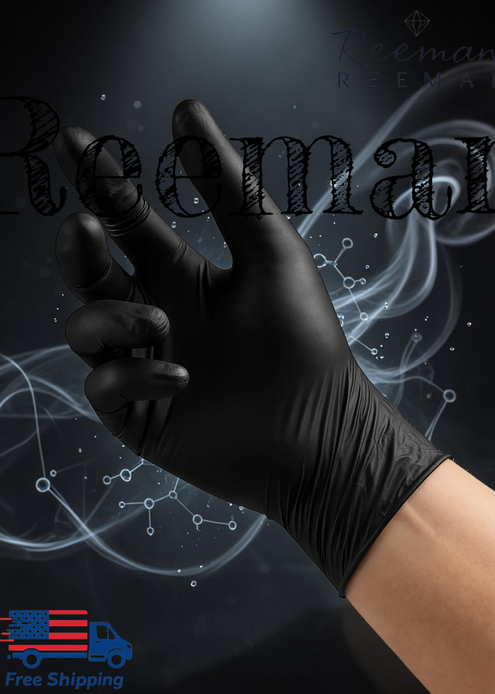 Black Nitrile Disposable Gloves Powder & Latex Free Size M to XL 100 ct