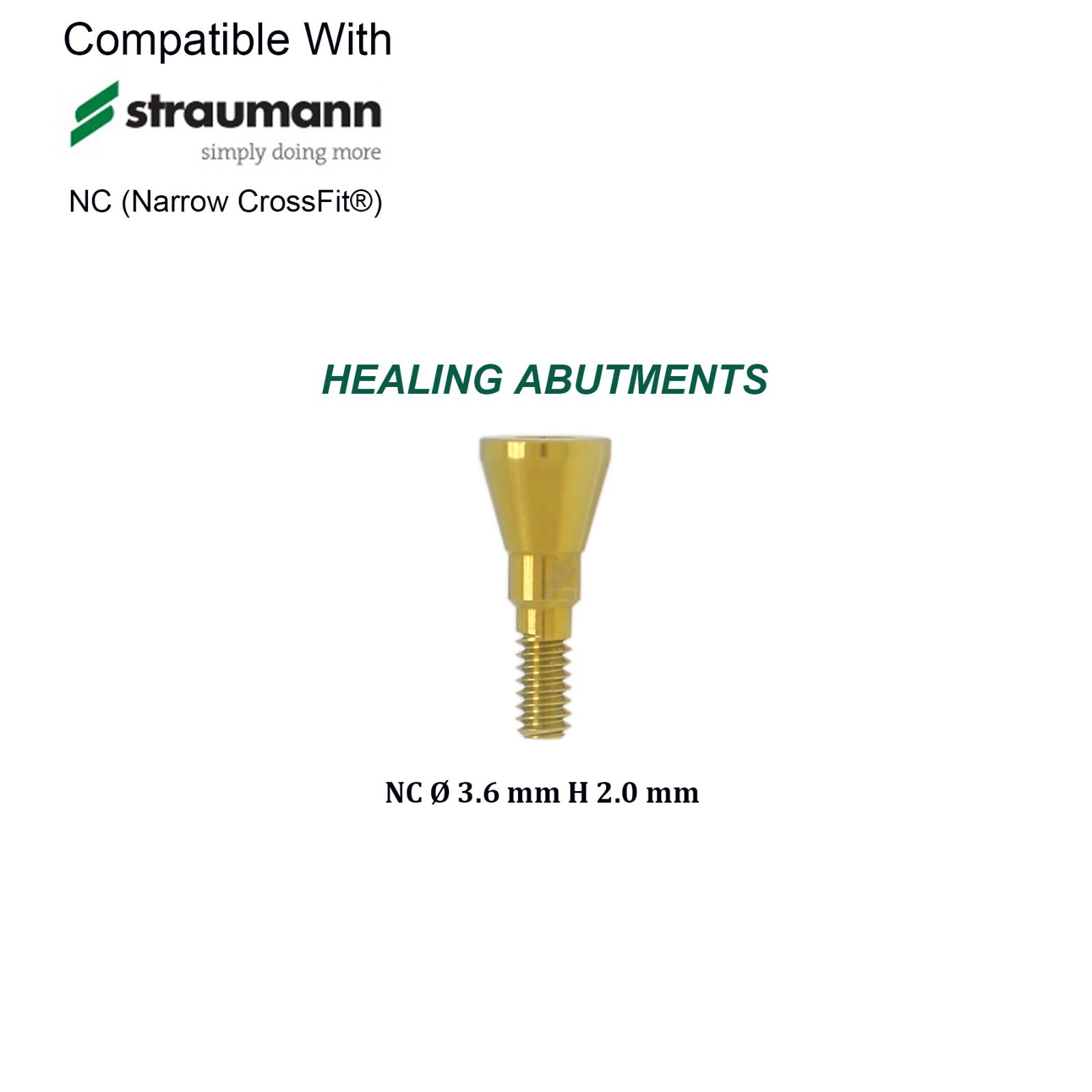 US Dental NC Healing Abutment & Cover Screw Fit Straumann ITI BL/BLT