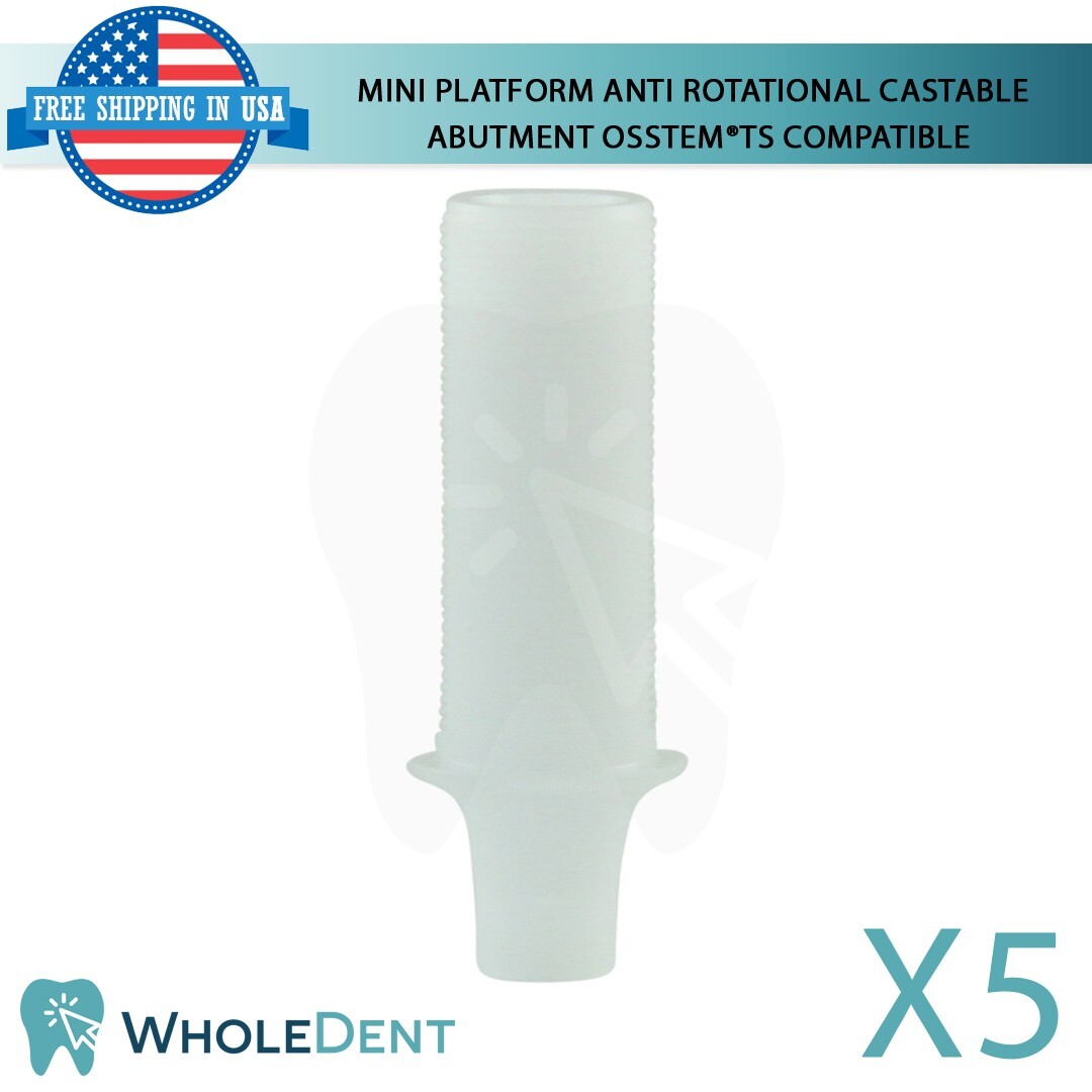 5x Mini Anti Rotational Castable Abut ment Dental Osstem® TS Compatible Hex