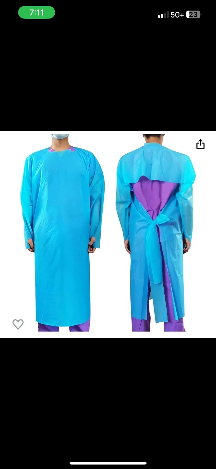 PPE Plastic Disposable Gowns 10 Pcs BLUE SIZE XL Protect X – LTF-0218-40-40 NIP