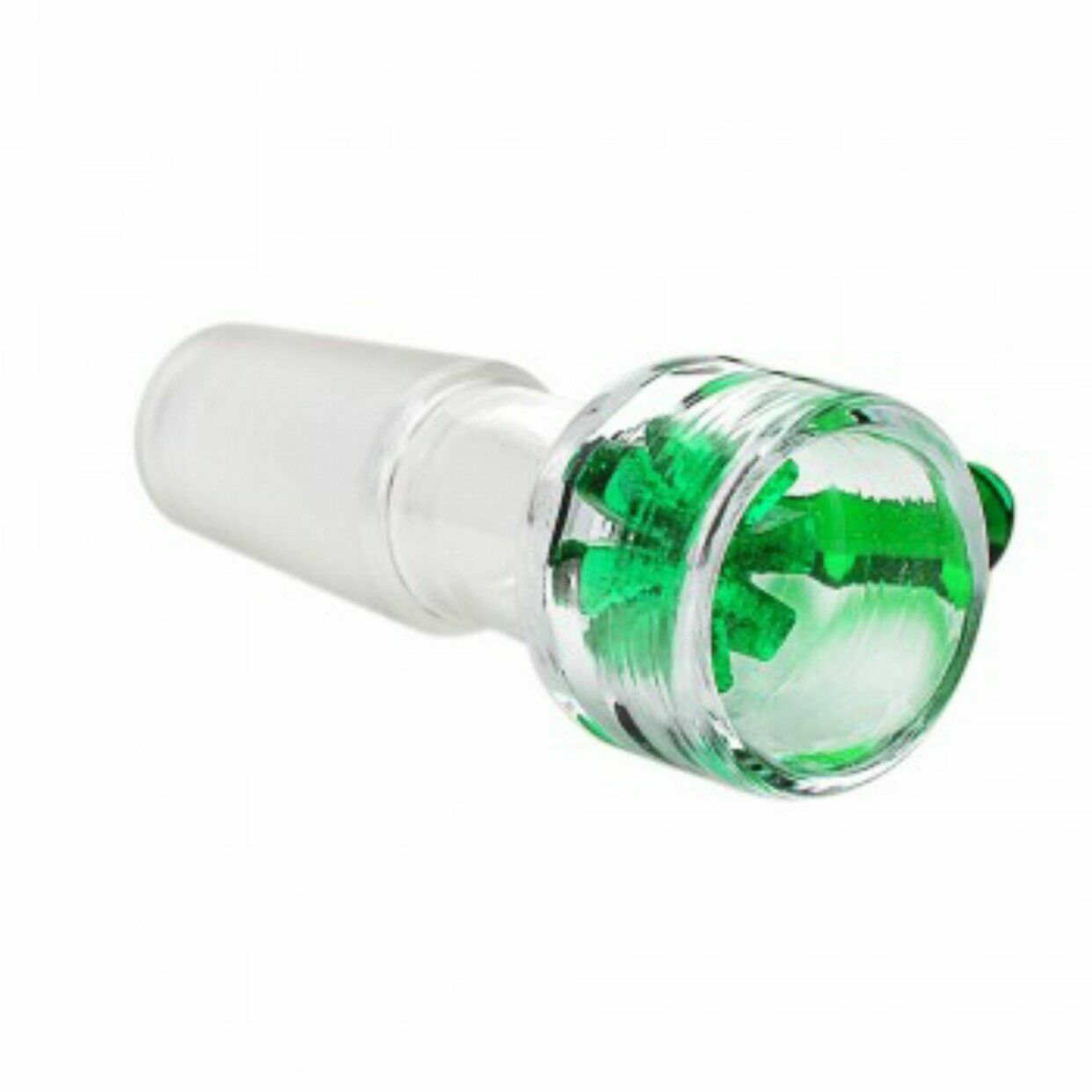 14mm Male Green 2″ Star Screen Glass Slide Bowl