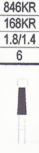 Crosstech Multi-Use High Speed Diamond Dental Bur Modified Shoulder A163F 5pk