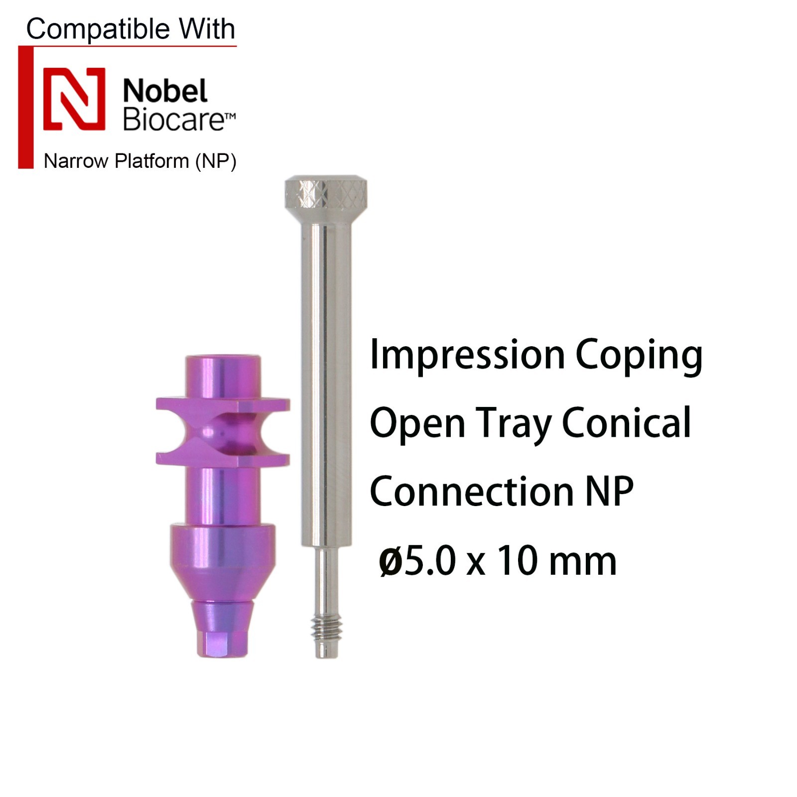 Nobel Biocare Impression Transfer Coping Open Close Tray for NP/RP Hex Platform