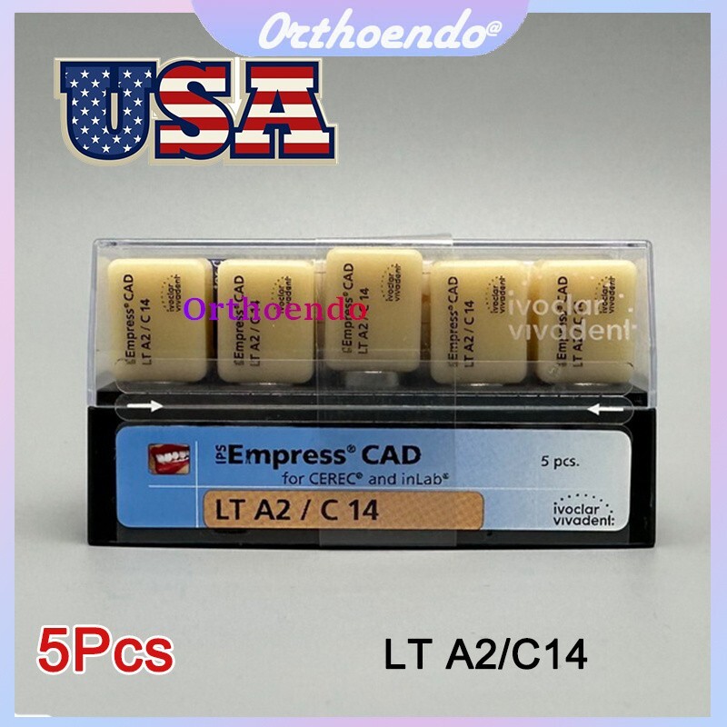 5Pc Dental Lab Emax Crown Glass IPS Empress CAD Ceramic Blocks Cubes Veneers USA