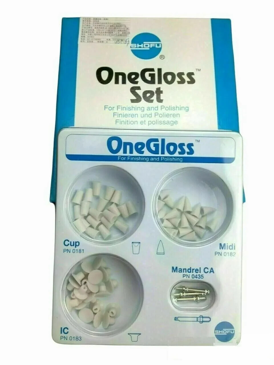 SHOFU ONEGLOSS SET One Gloss Finishing And Polishing Cup Mendrel Dental