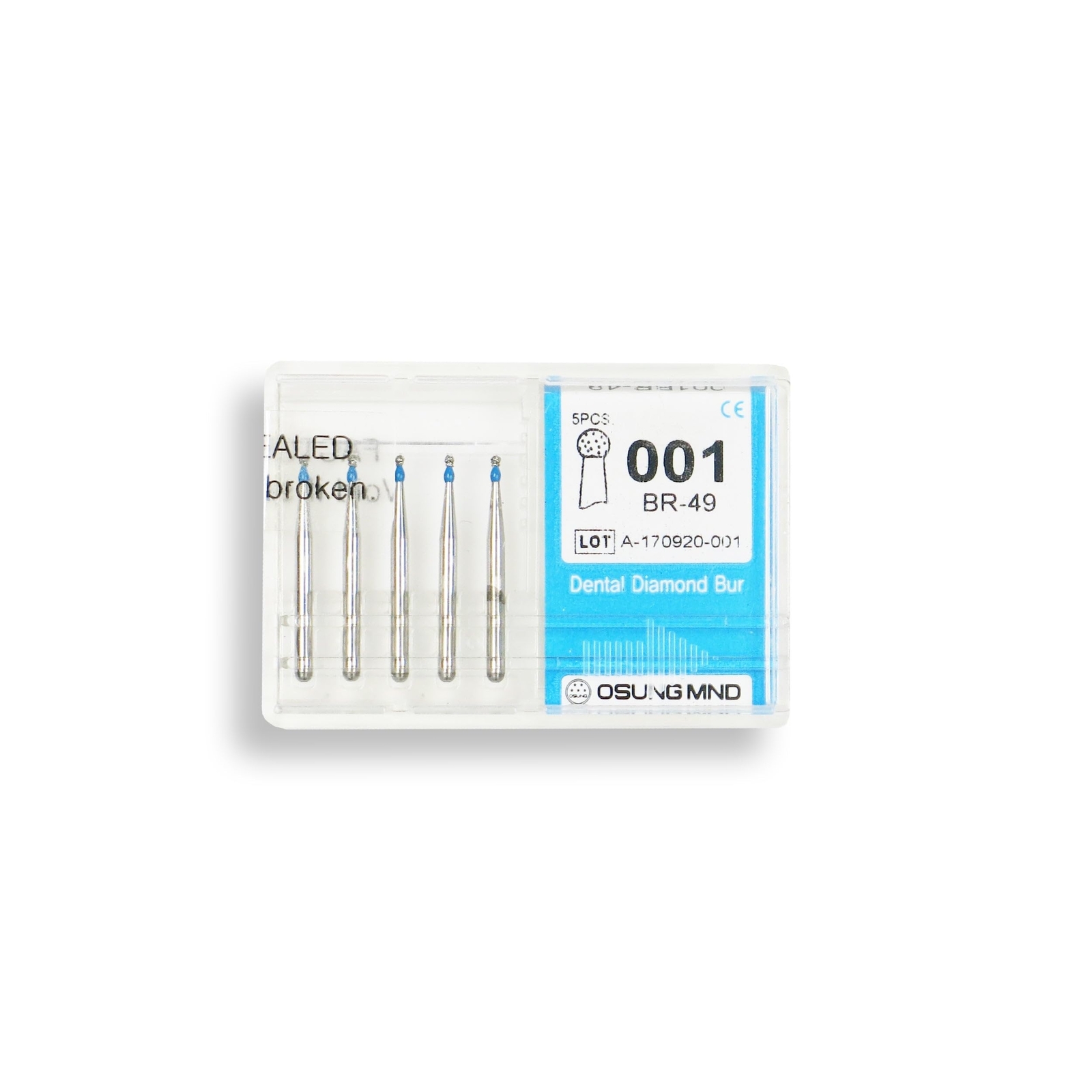 Spherical 0.8 mm Dia. Medium Grit Diamond Dental Bur 25 Pcs. 001.8M1