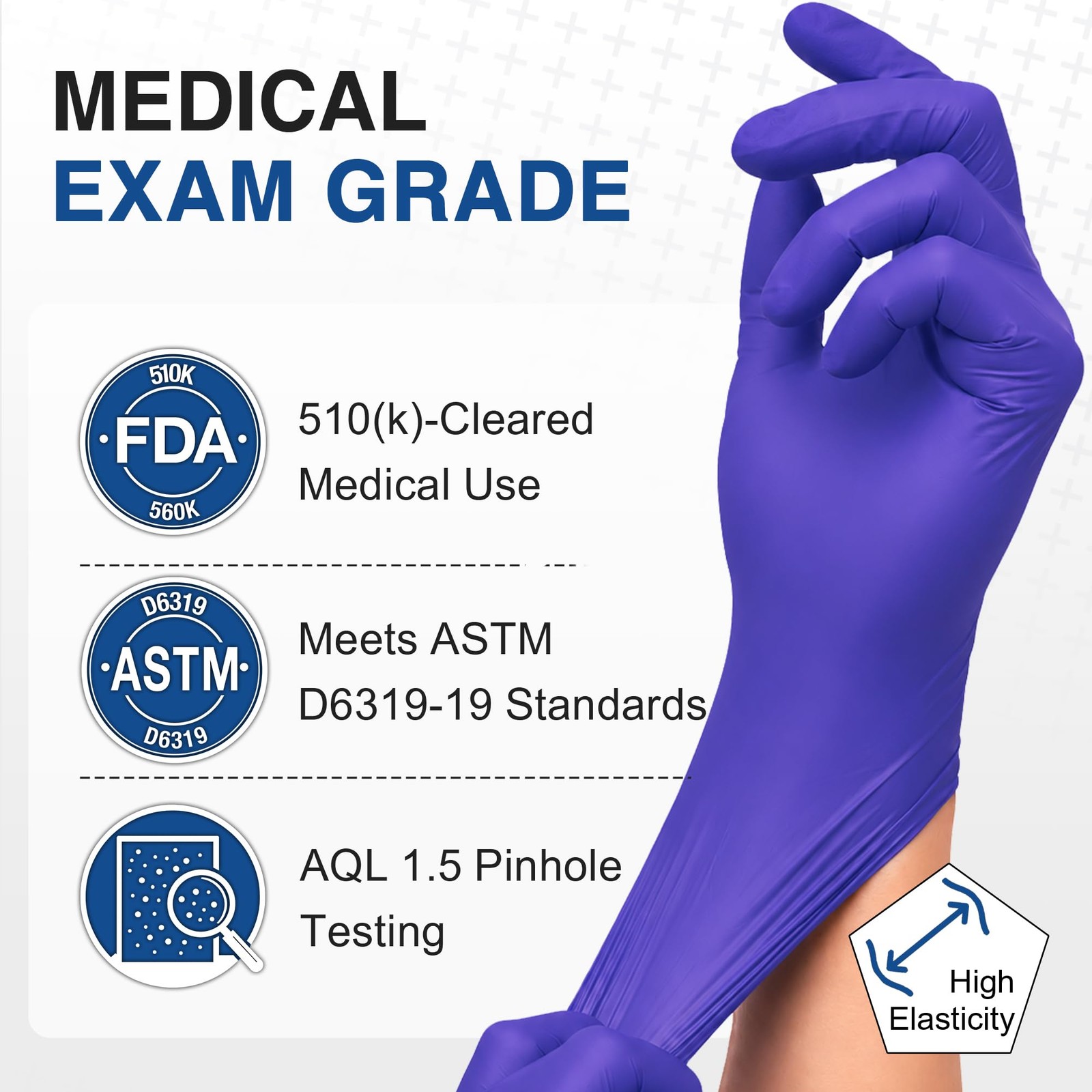 Schneider Medical Nitrile Exam Gloves, Dark Blue, Disposable Medium, Blue