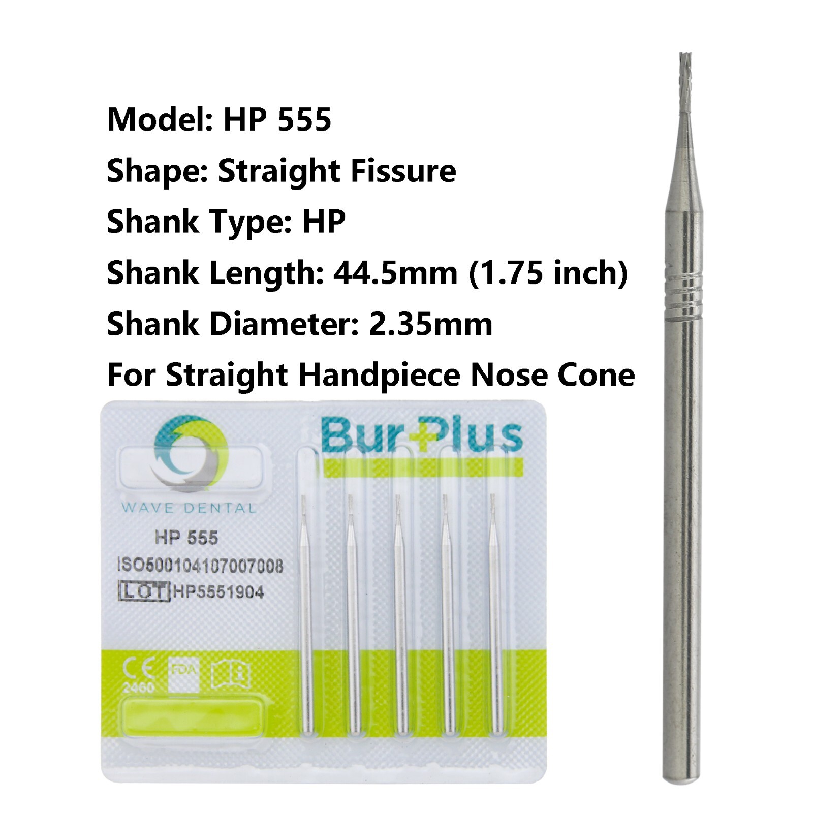 Wave Dental Straight Handpiece Surgical Burs Carbide 44.5mm HP 556 557 558 560