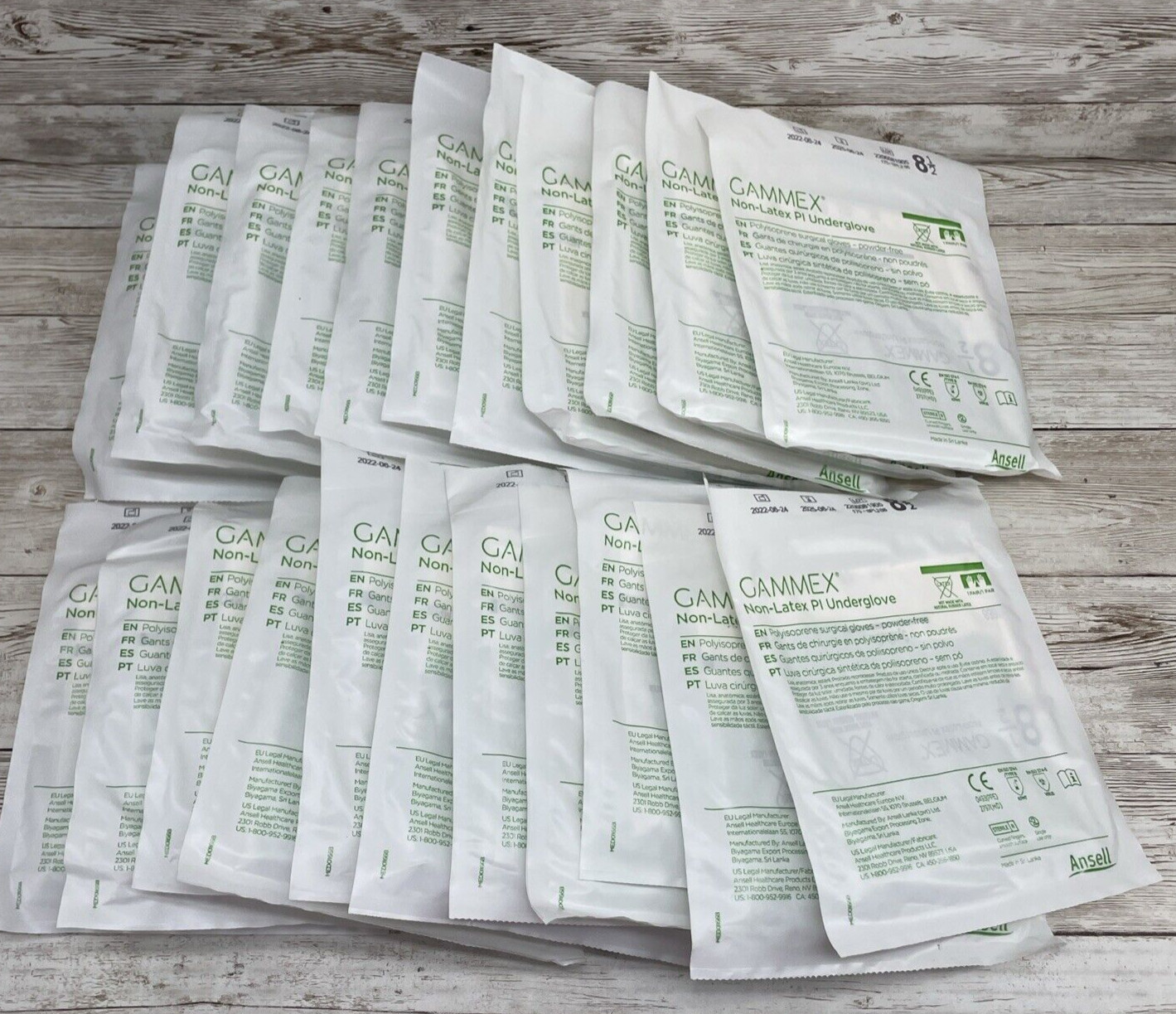 *22 Pair* Gammex Non-Latex PI Underglove Sterile PI-Kare, Size: 8.5 Exp: 6/25