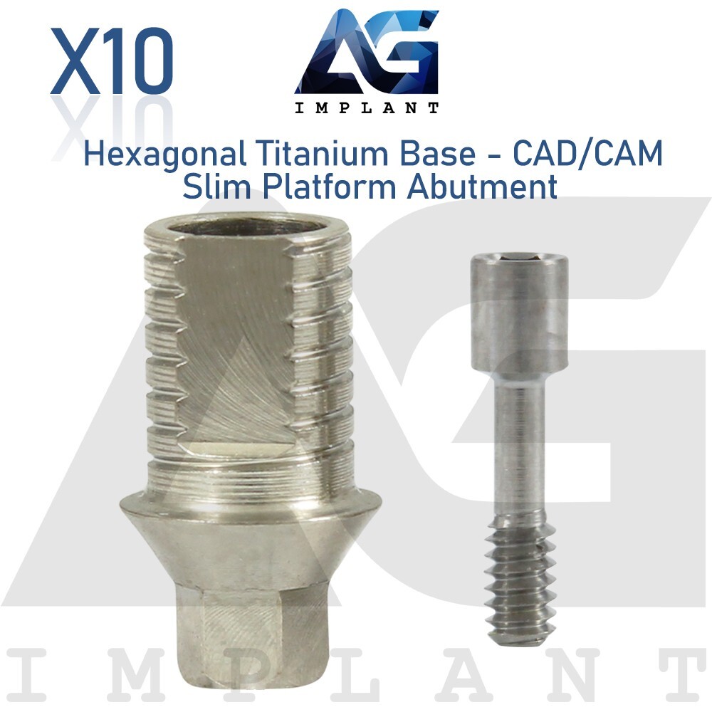 10 Anti Rotational Titanium Base CAD/CAM Slim Prosthetic Int Hexagon 2.0