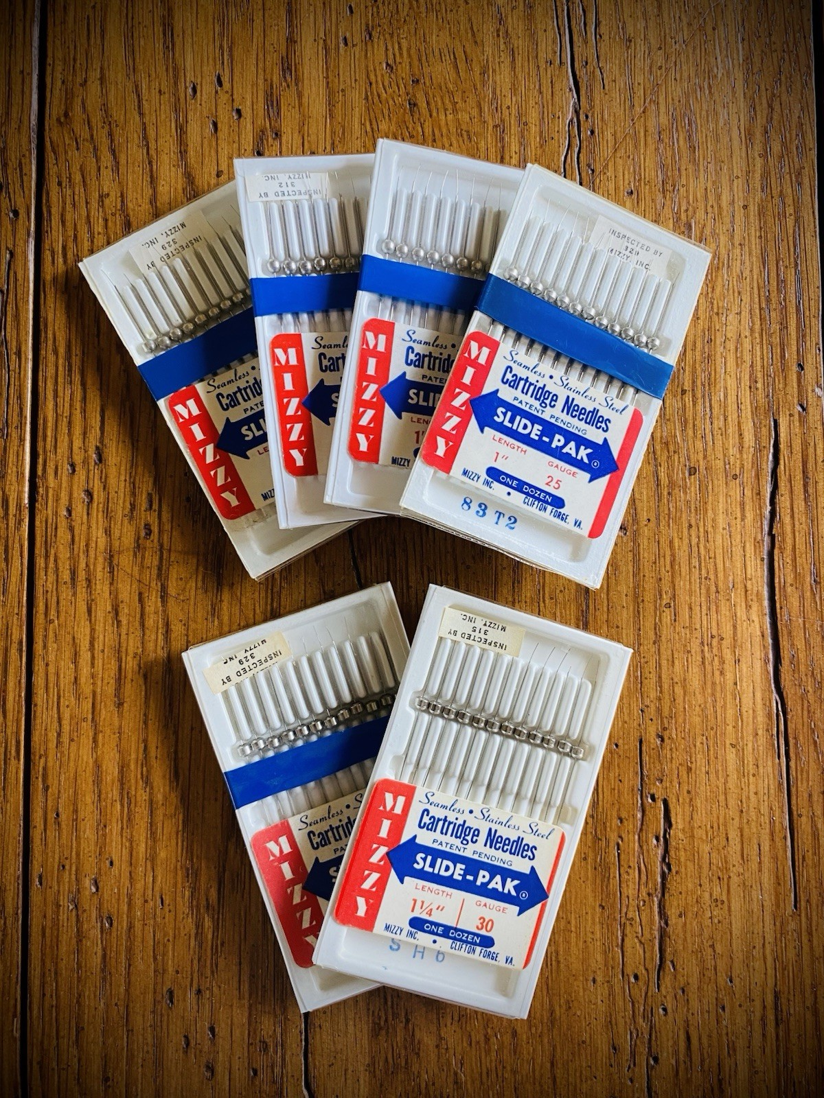Vintage MIZZY Seamless Stainless Steel Cartridge Needles Dental Medical LOT of 6