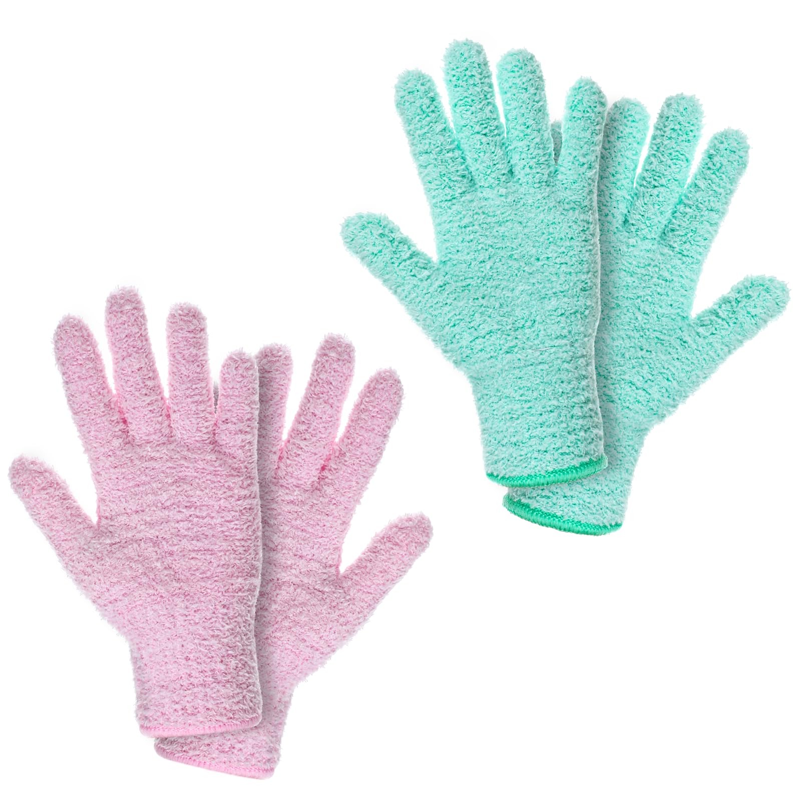 2 Pairs Microfiber Dusting Gloves, Reusable Plant Cleaning GlovesWashable Lea…