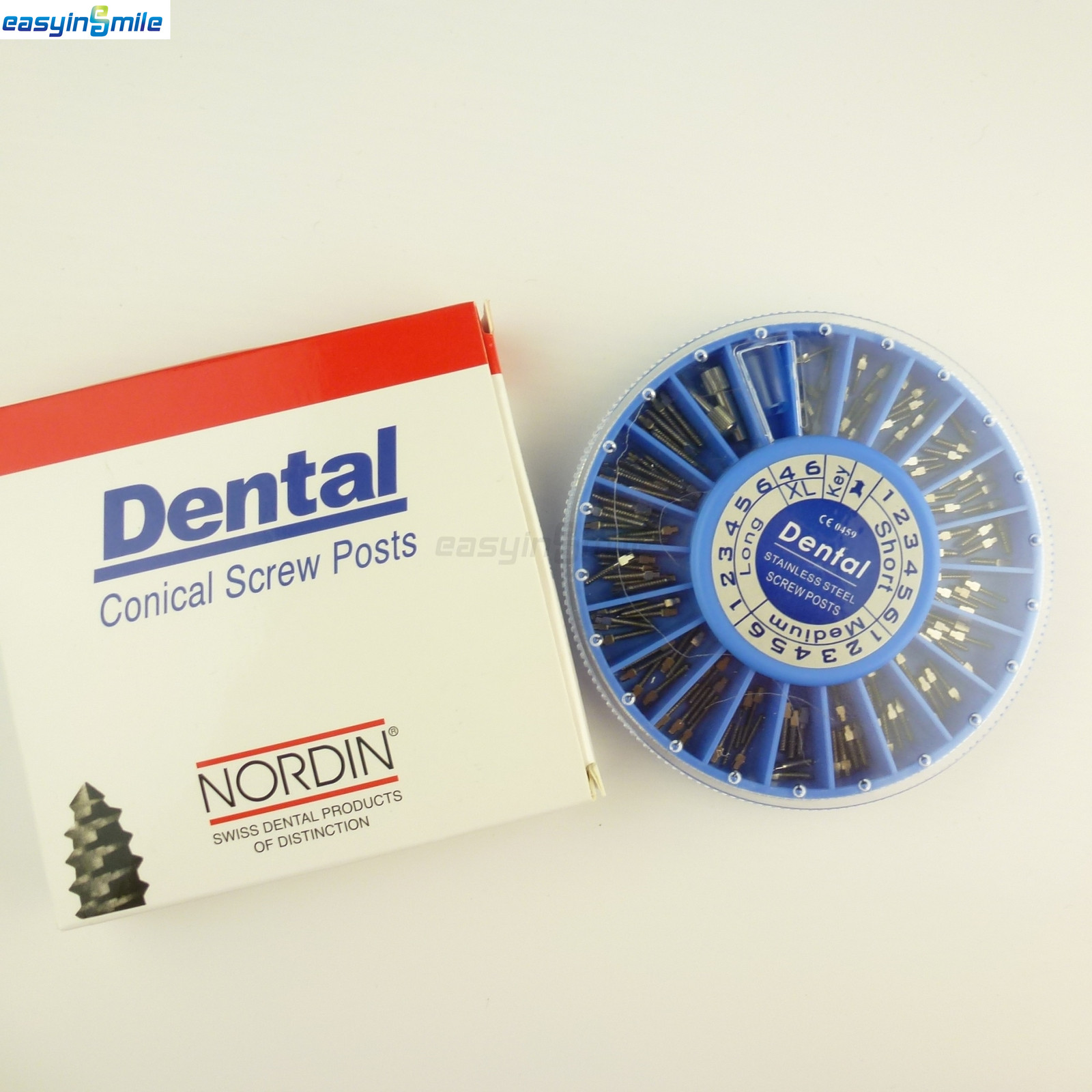 Dental Endodontic Conical Screw Posts Kits Refill Gold/Silver Plated+2Key 120Pcs