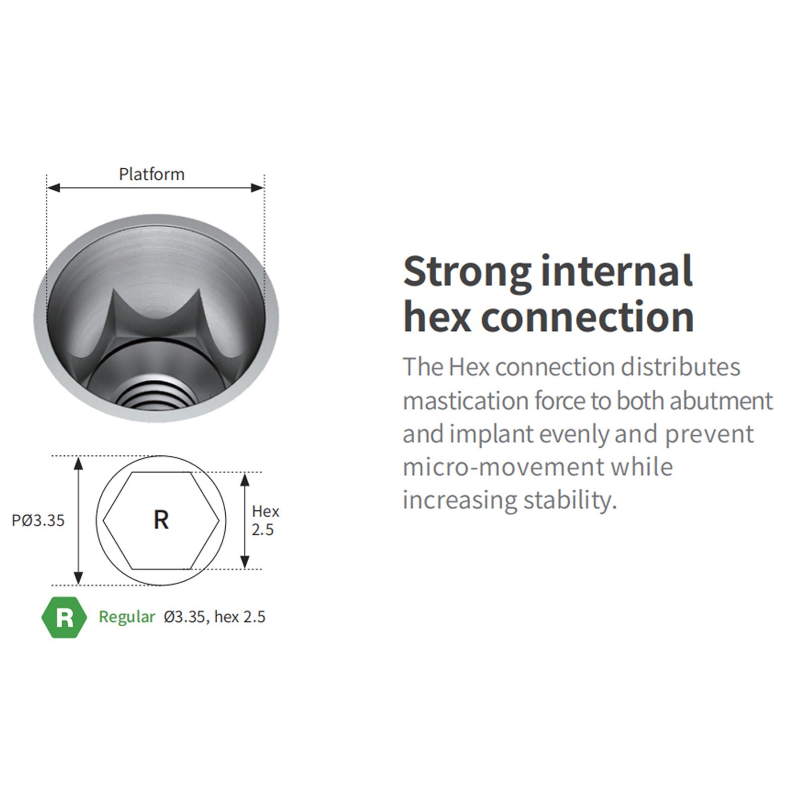 Implant Straight Abutment Titanium 7.0 mm height Hex Fit Hiossen ET Mini/Regular