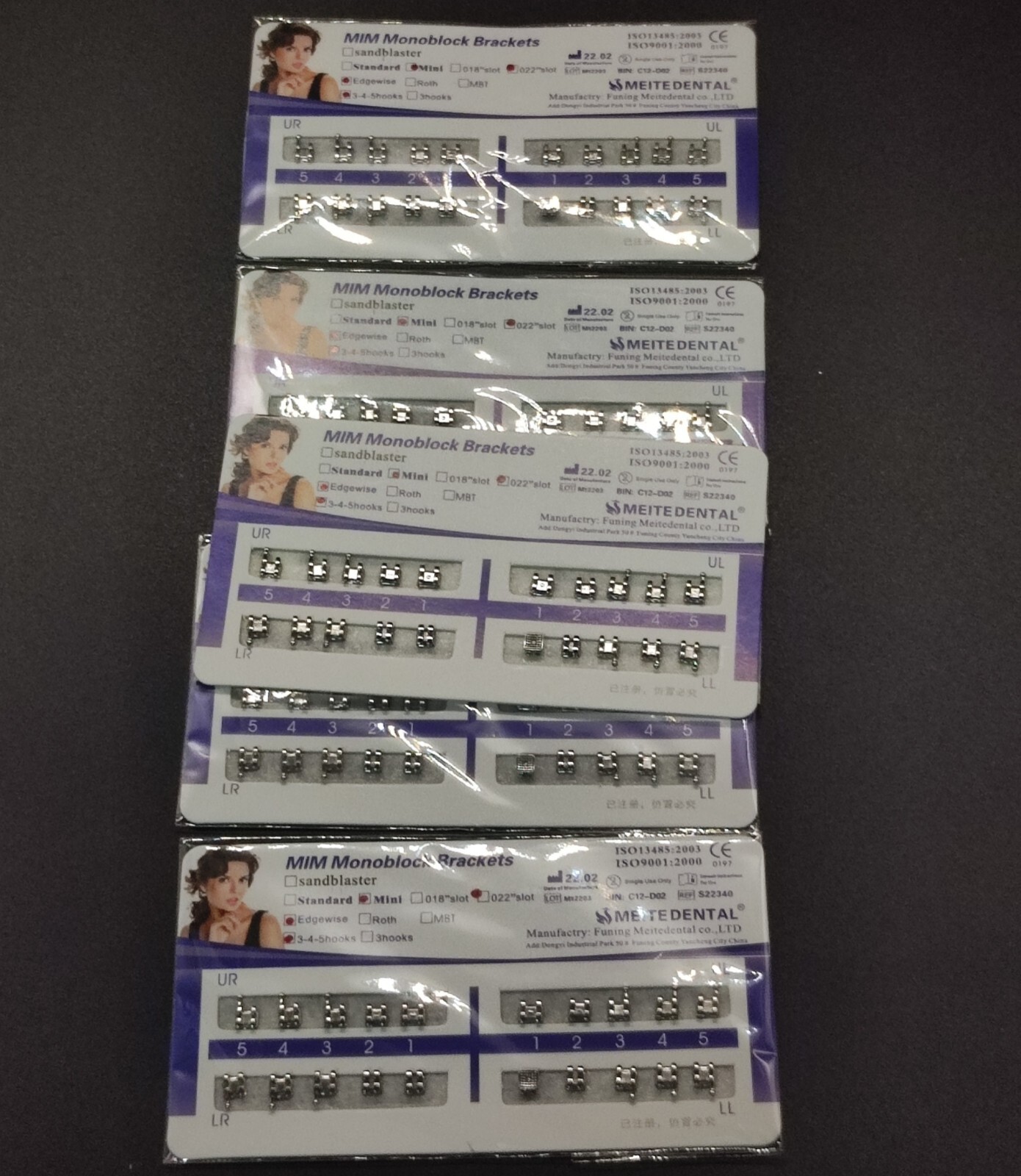 10Sets Dental Teeth Bracket Metal Braces Mini Edgewise 022 345 Hooks