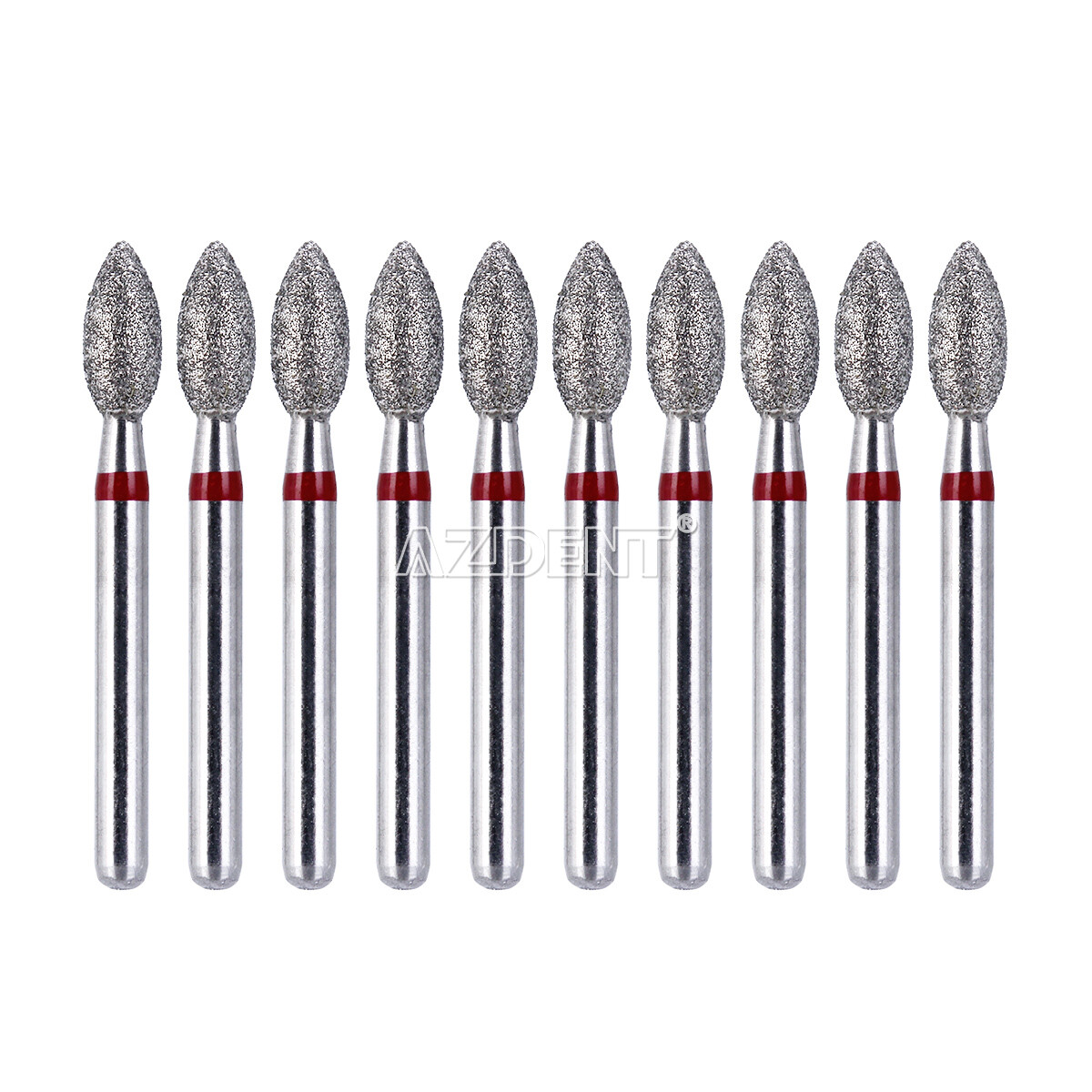 10Box AZDENT Dental Diamond Polishing Burs Football Fine #368-023F RED 10pcs/box