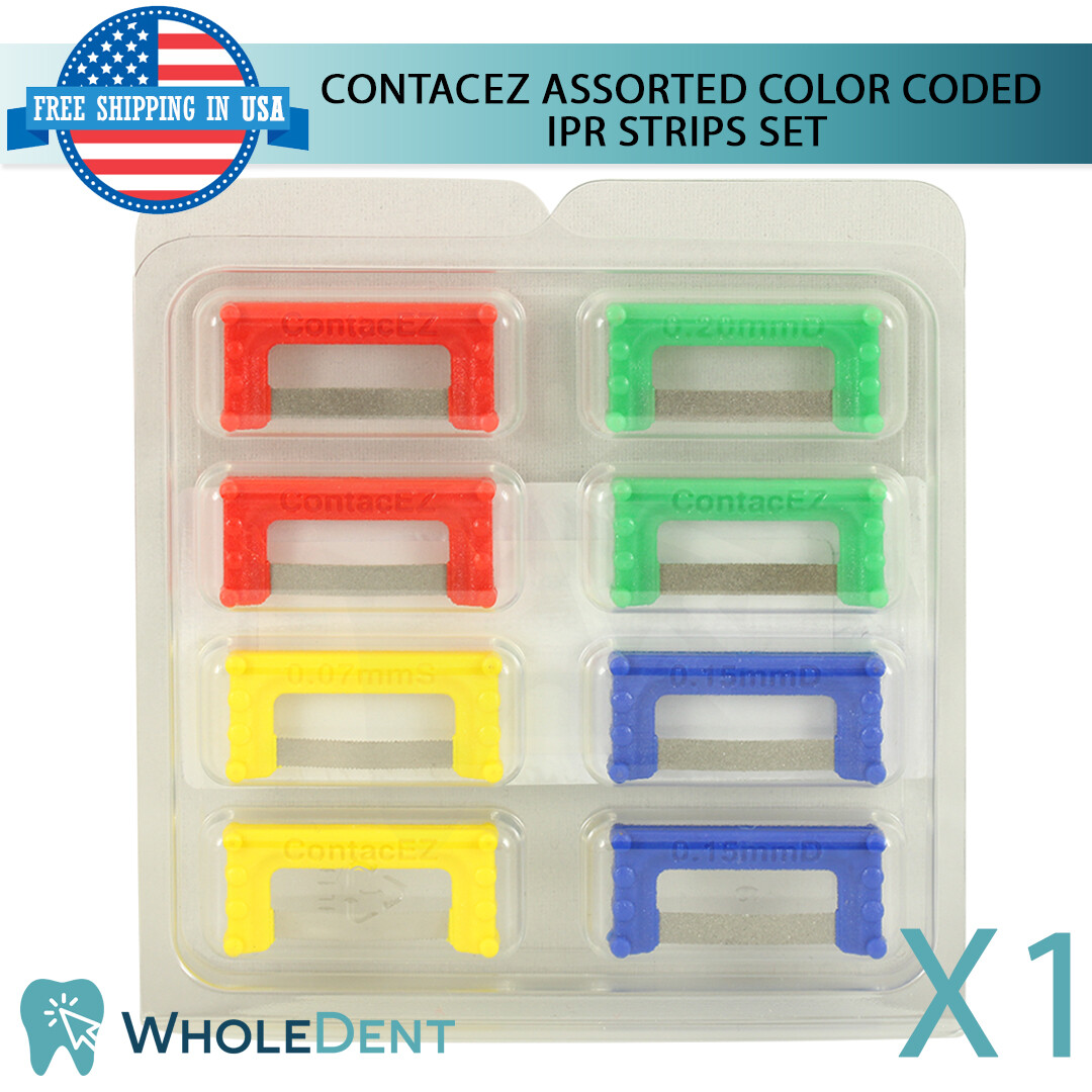 ContacEZ Assorted Color Coded IPR 8 Strips Orthodontic Interproximal Reduction
