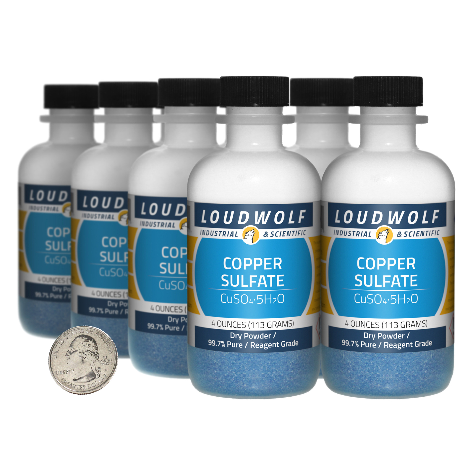 Copper Sulfate / 2 Pounds / 8 Bottles / 99.7% Pure Reagent Grade / Dry Powder