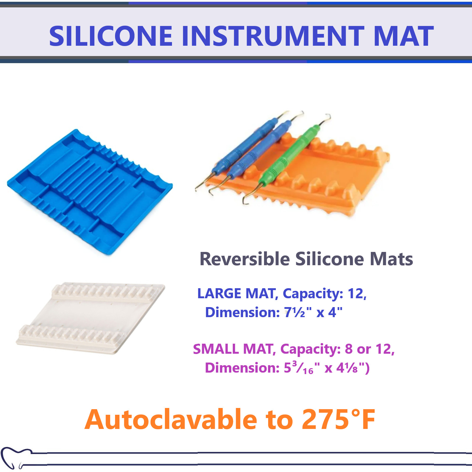 Sterilization Silicone Mats for Disinfection of Dental Surgical Instruments 8/12