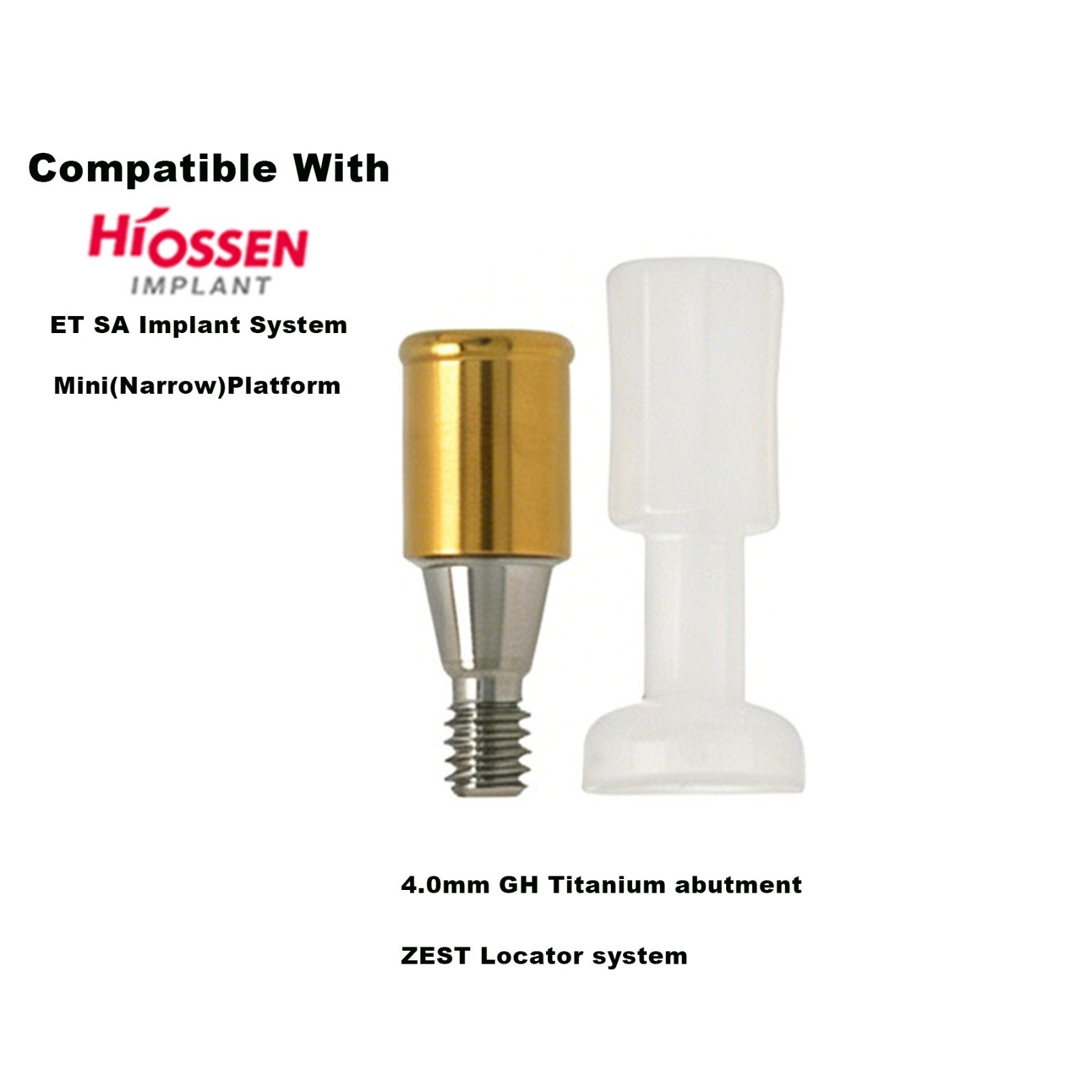 US Dental LOCATOR Titanium Abutment for HIOSSEN ET/TS Fixture Hex Mini Platform