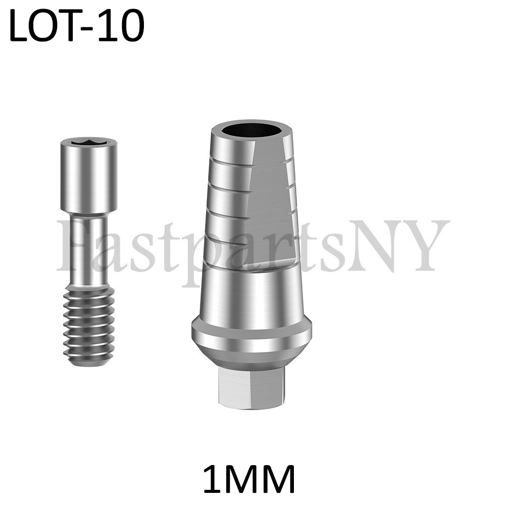 Lot x 10 Straight Titanium Abutment hex 2.42 shoulder screw 1 mm