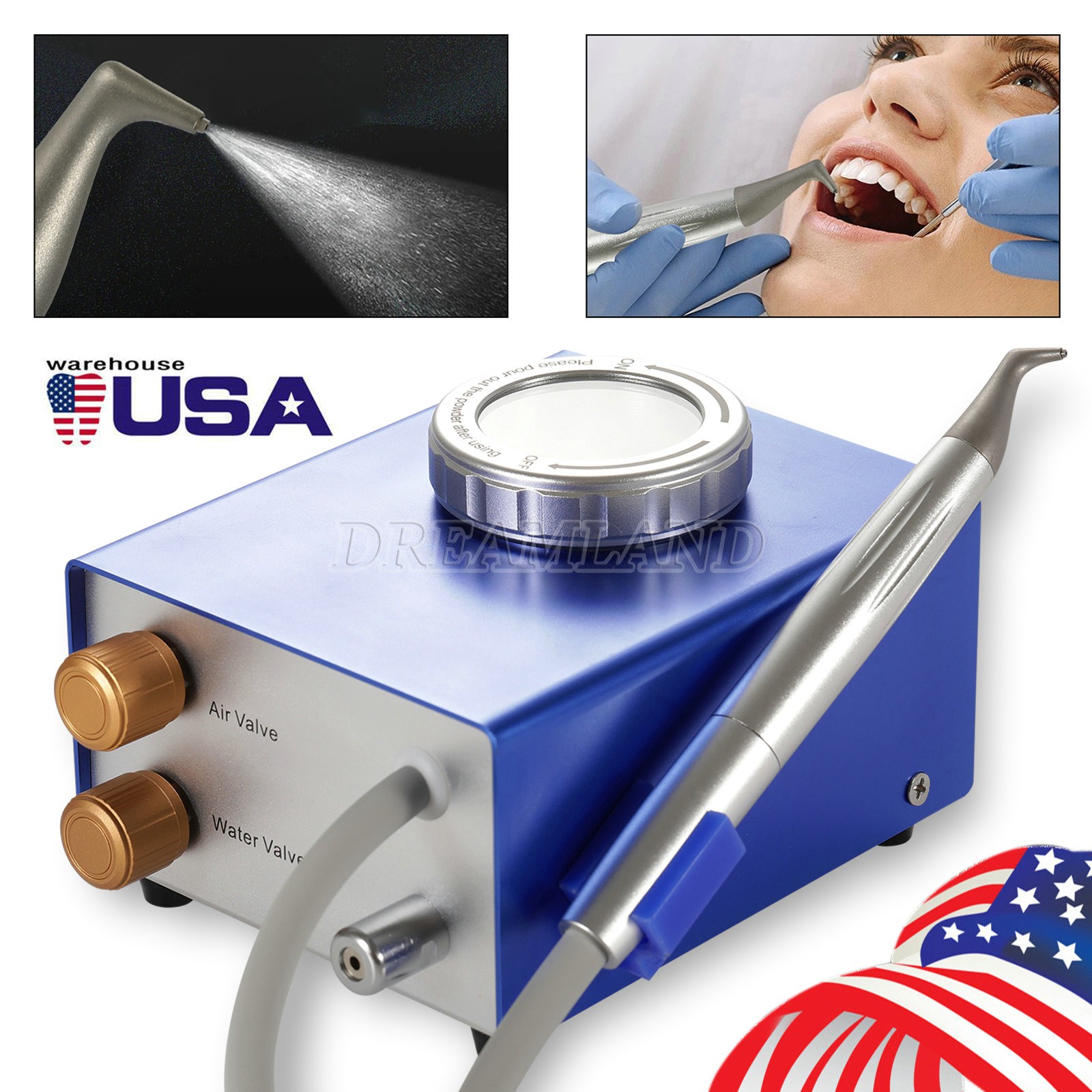Dental Air Water Prophy Polishing Sandblasting Machine Teeth Cleaning Machine DT